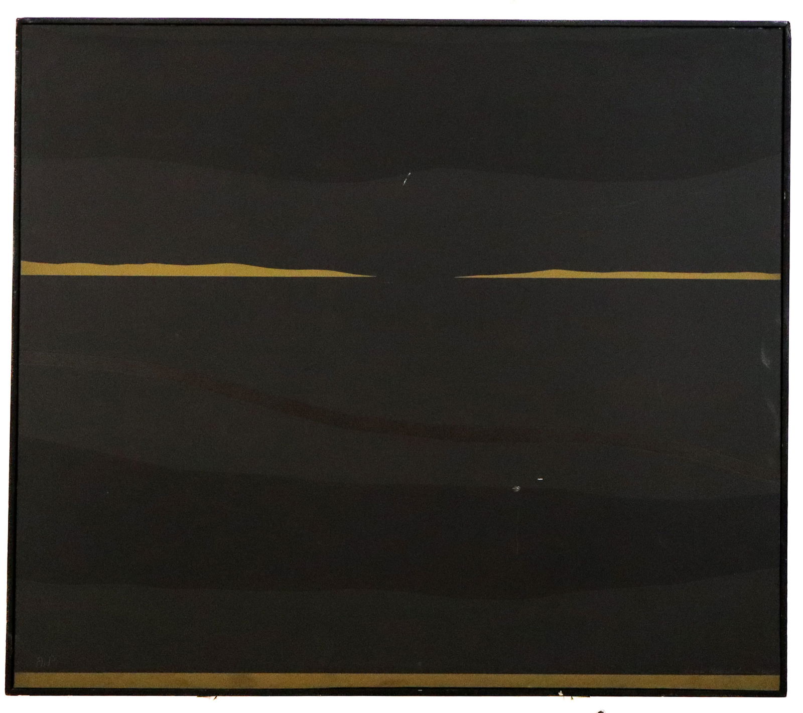 Dina RECANATI Abstract on Masonite: Dina Recanati (Israel, 1928-2021) abstract on Masonite, 1980, signed Dina Recanati and dated to lower right, in a frame. [Framed: 28" H x 33" W]. Condition is good with minor wear to frame. From the E