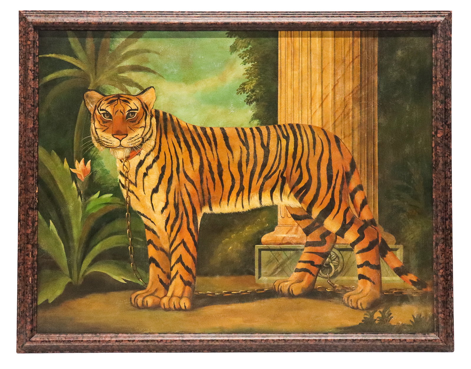 Spanish School Oil on Canvas of a Tiger (1 of 14)