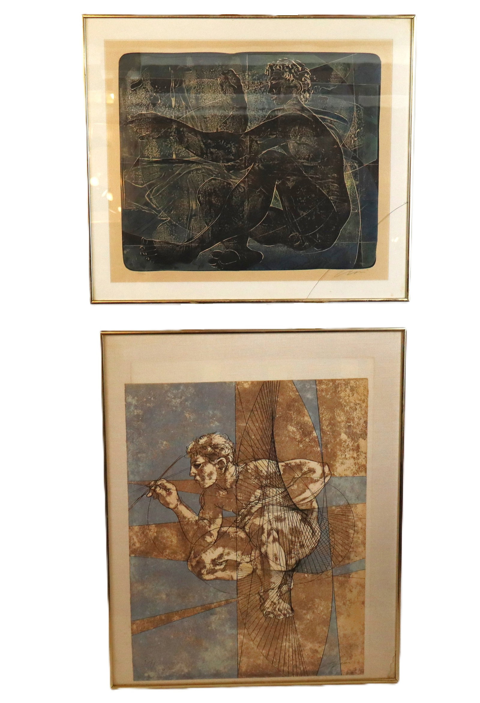 Hans ERNI, Two Offset Lithographs: Hans Erni (Swiss, 1909-2015) two offset lithographs comprising "The Seated Painter" edition 73/190, and another, editioned 47/100, both pencil signed Erni to lower right, in frames. [Larger, framed: 3