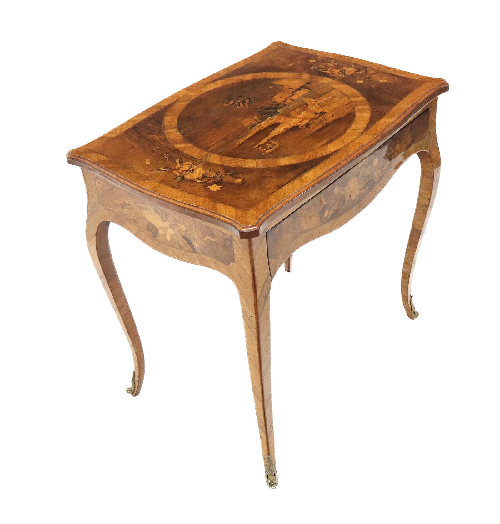 Antique Marquetry Inlaid Small Desk (1 of 13)