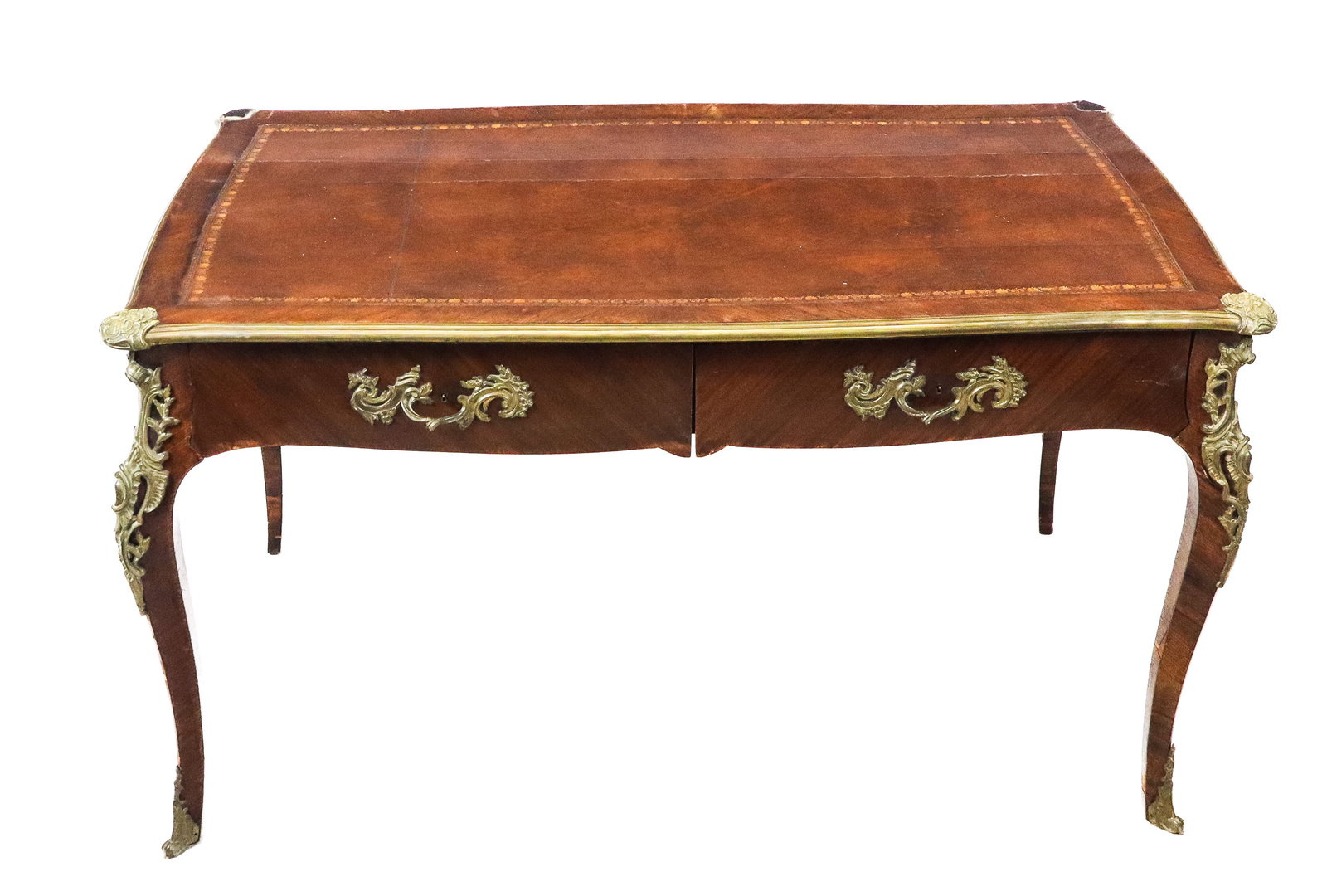 French Leather Top Bureau Plat (1 of 13)