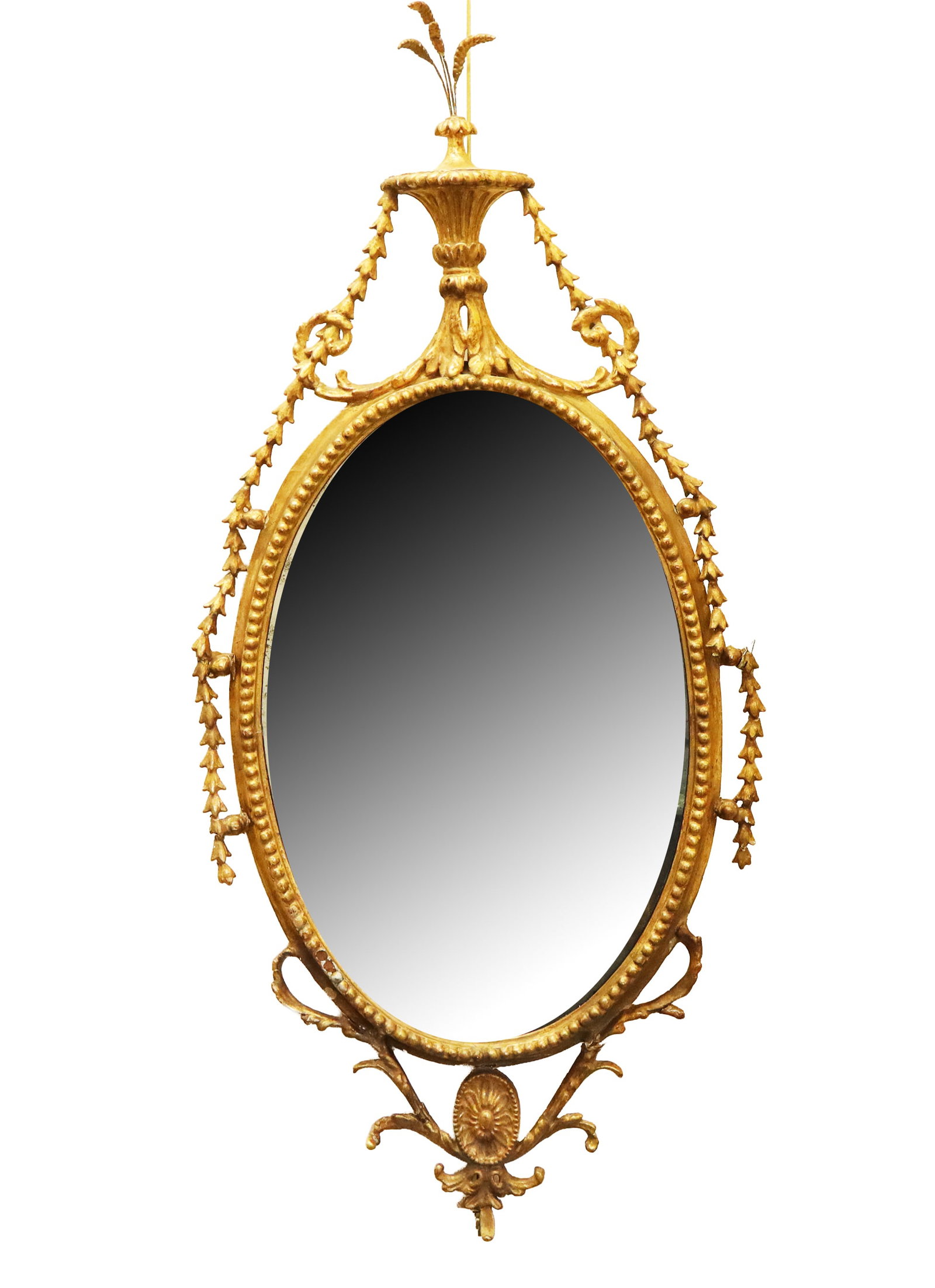 Antique Adam Oval Framed Mirror (1 of 15)