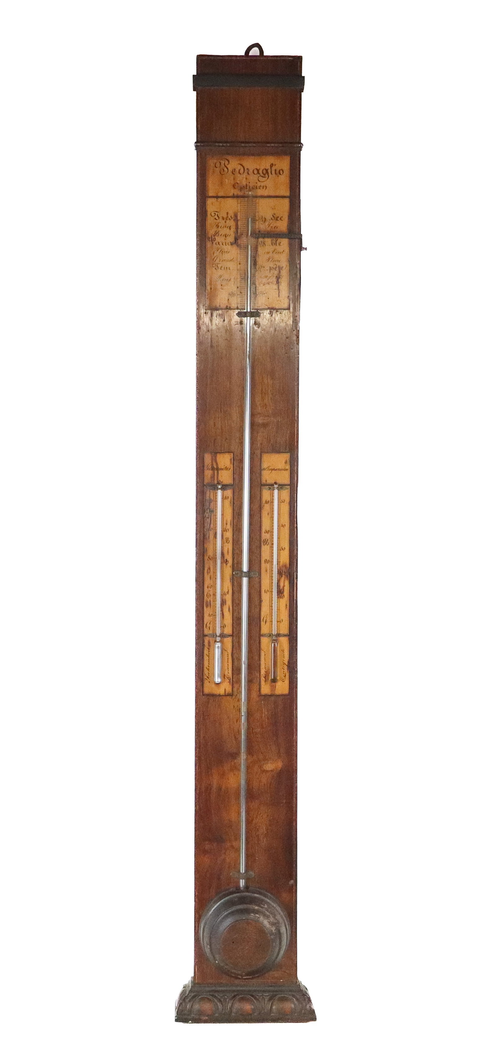 French Walnut Stick Barometer (1 of 16)