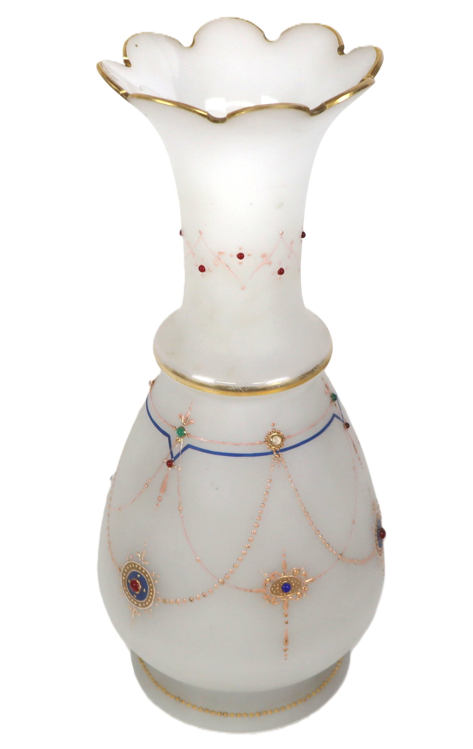 Opaline Glass Jewel Decorated Vase (1 of 6)