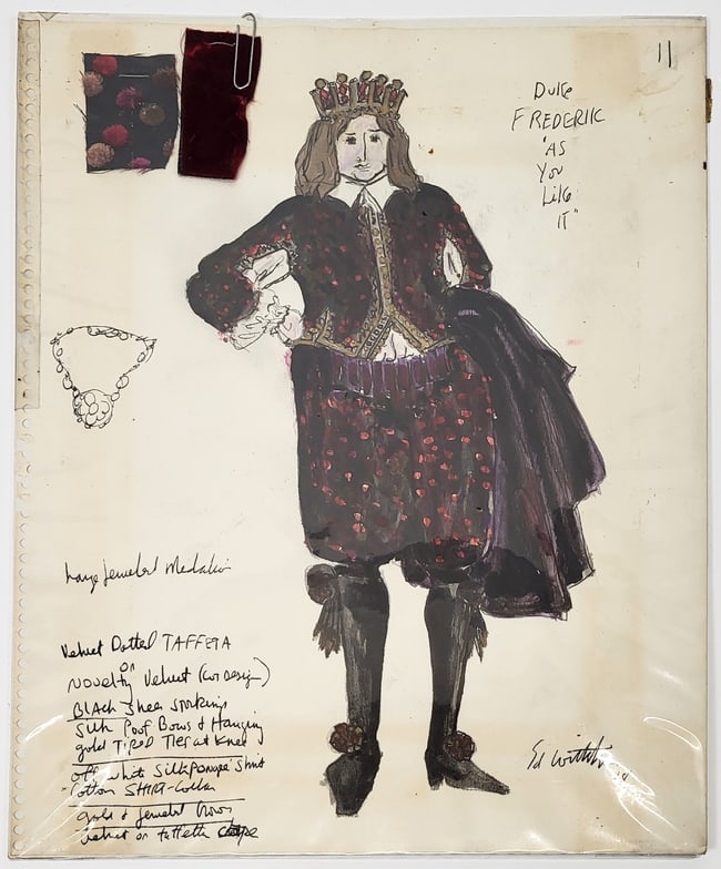 Ed WITTSTEIN: "As You Like It" Watercolor Costume (1 of 10)