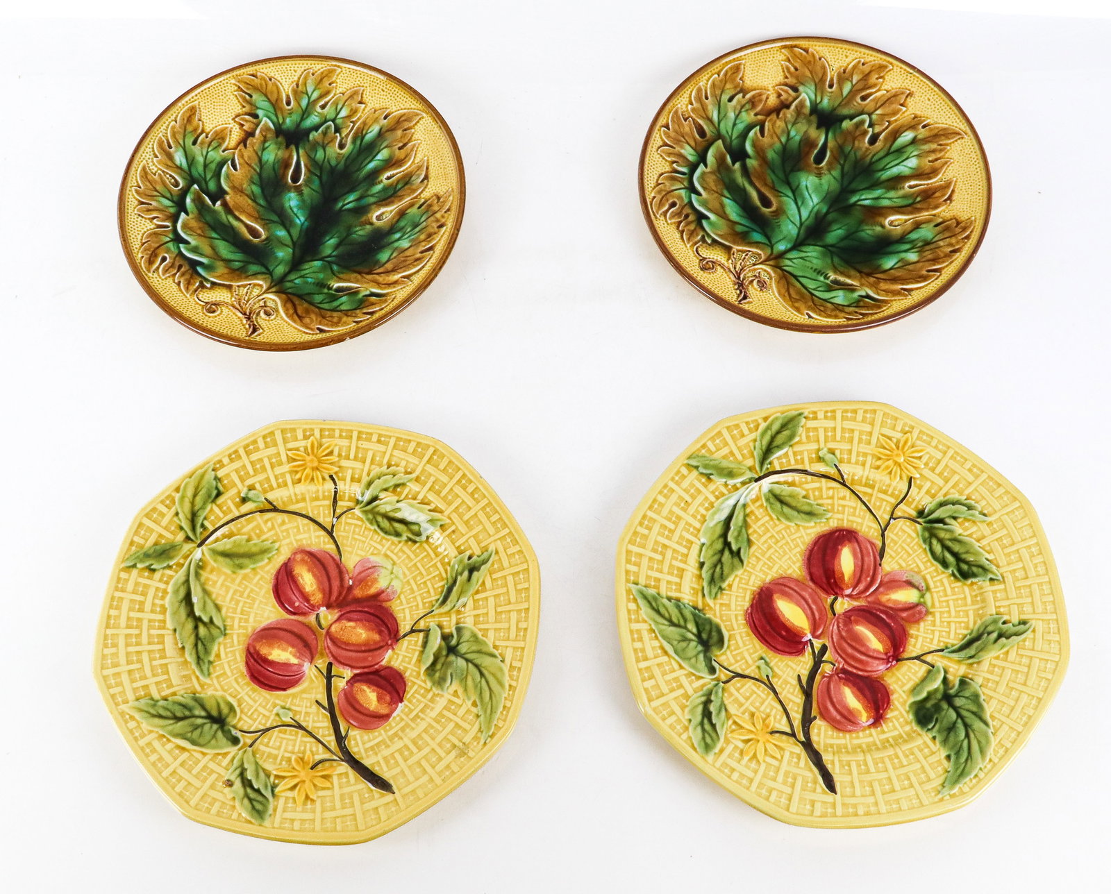 4 20th C. Hand-Painted Zell German Majolica Plates (1 of 18)