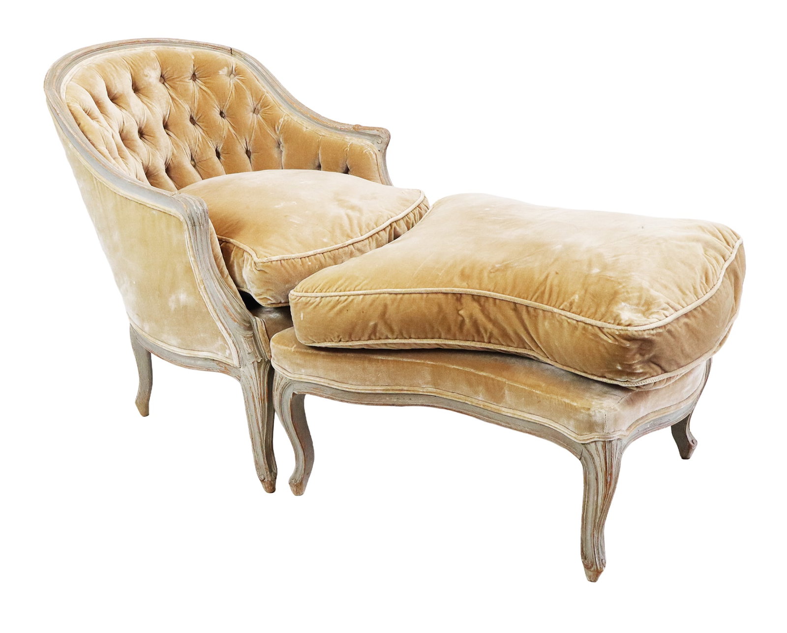 French Button Tufted 2 Part Chaise Lounge (1 of 20)