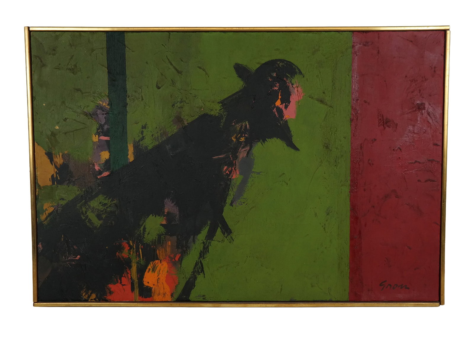 Sidney GROSS "Emgram #18" Abstract Oil on Canvas (1 of 10)