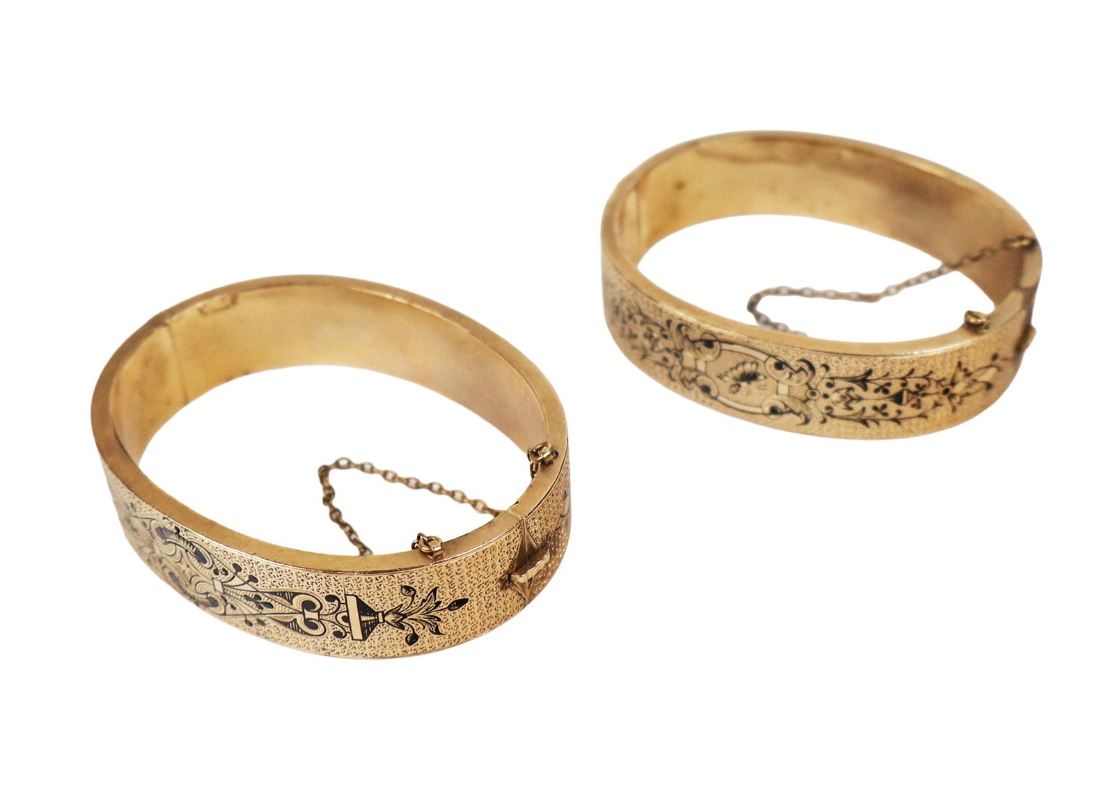 Victorian Gold & Black Tracery Bangle Bracelets, 2 (1 of 12)