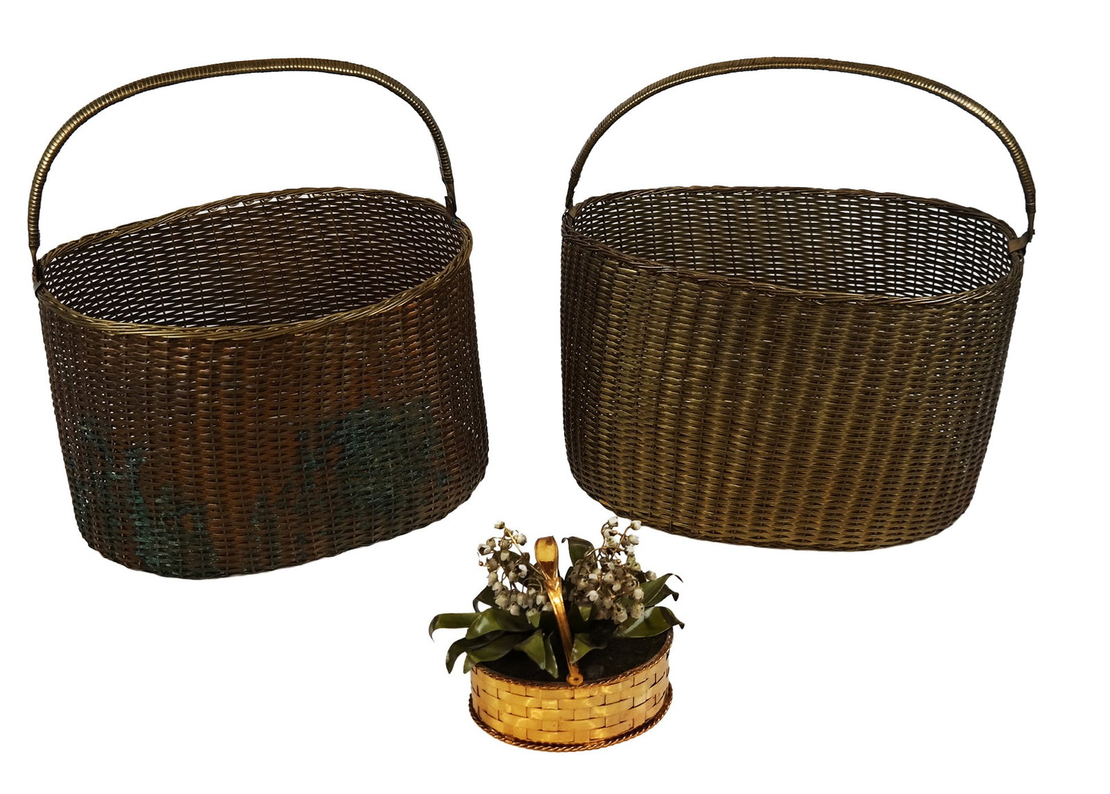 Andrea by Sadek Pair of Woven Metal Baskets (1 of 17)