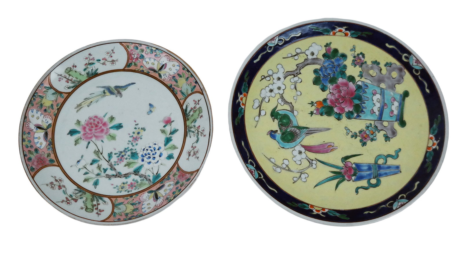 Two Chinese Export Plates: Two Chinese export plates. [Larger: 11" Diameter]. Condition is good with losses to decoration of one.