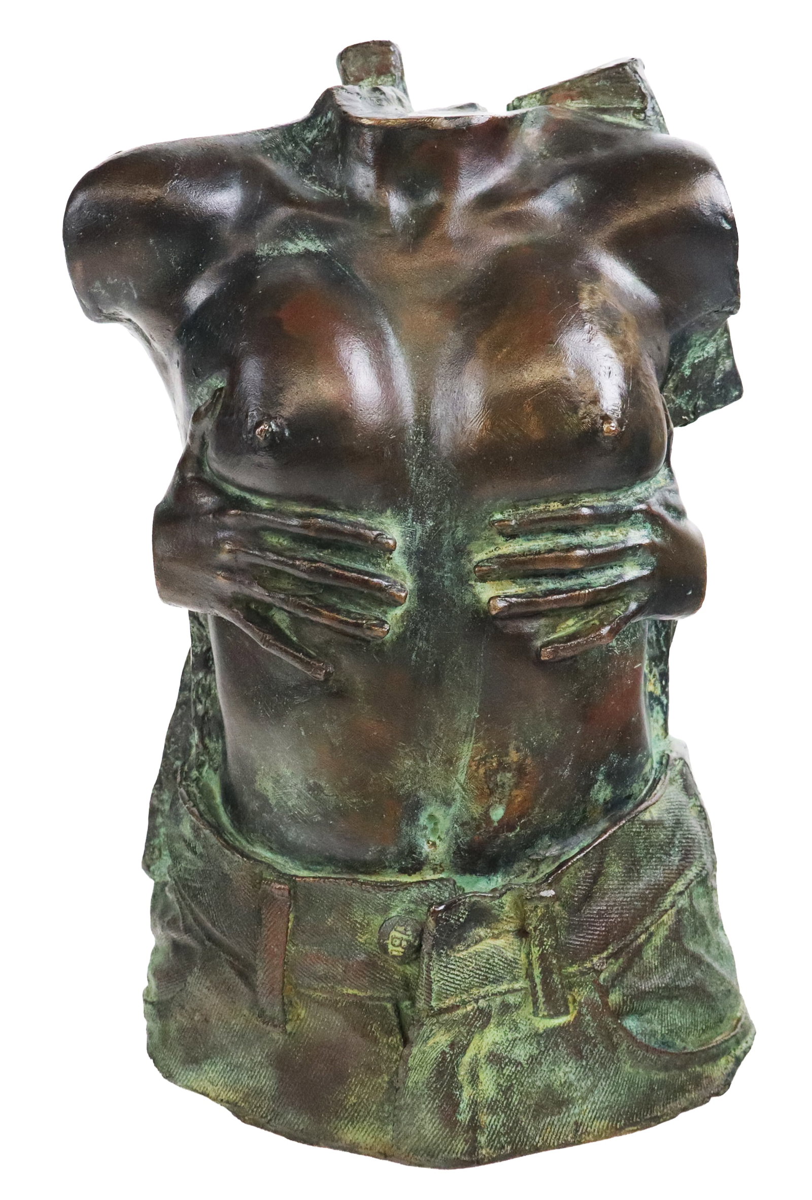 Tomek KAWIAK Bronze Nude Sculpture: Tomasz (Tomek) Kawiak (Poland, b. 1943) bronze sculpture with cold-painted details, 1991, artist proof, third edition, signed T. Kawiak with edition and date to reverse. [13.5" H x 9" W x 6" D]. Condi