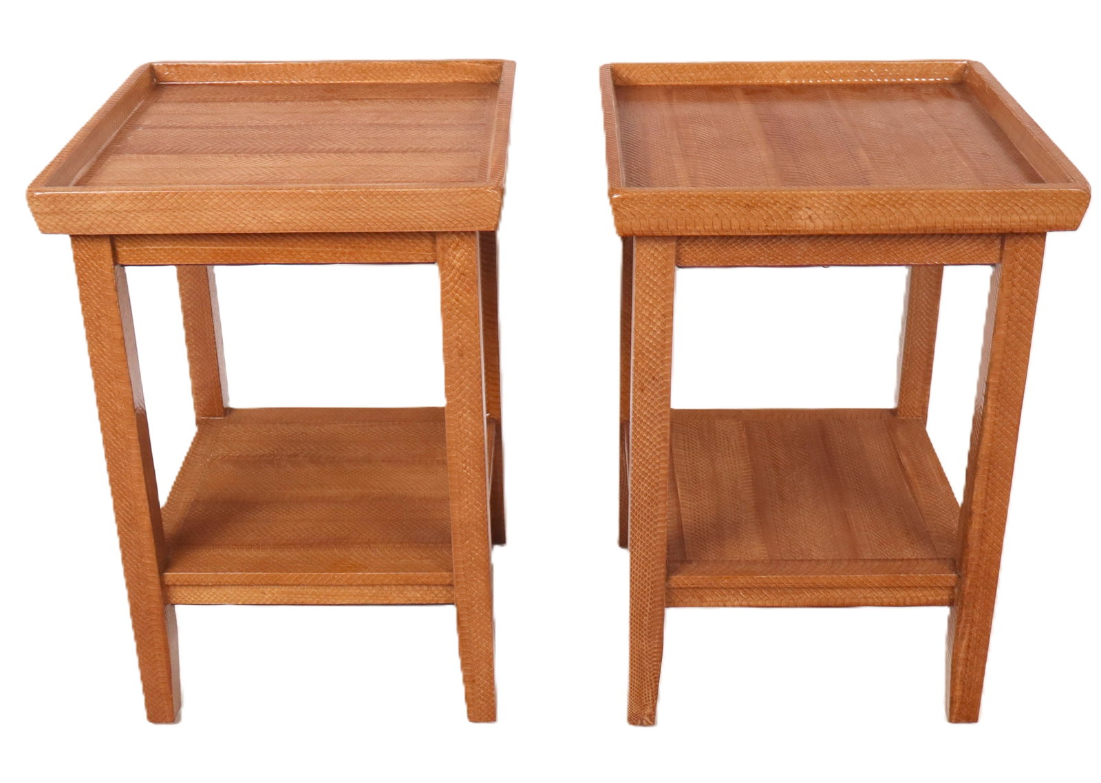 Pair of Karl Springer Cobra Skin Side Tables (1 of 10)