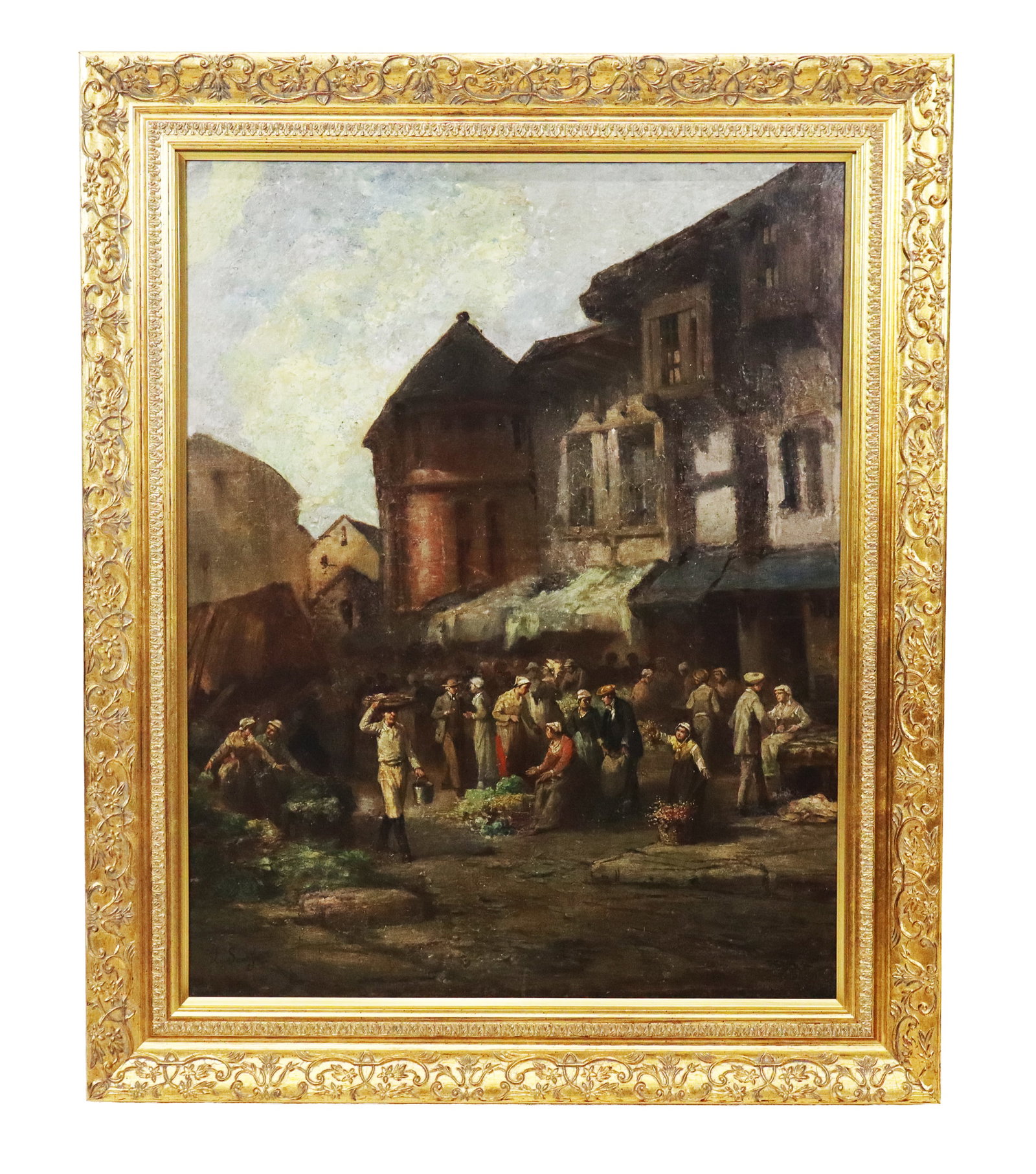 Leonard SAURFELT French Village Scene Oil Painting (1 of 10)