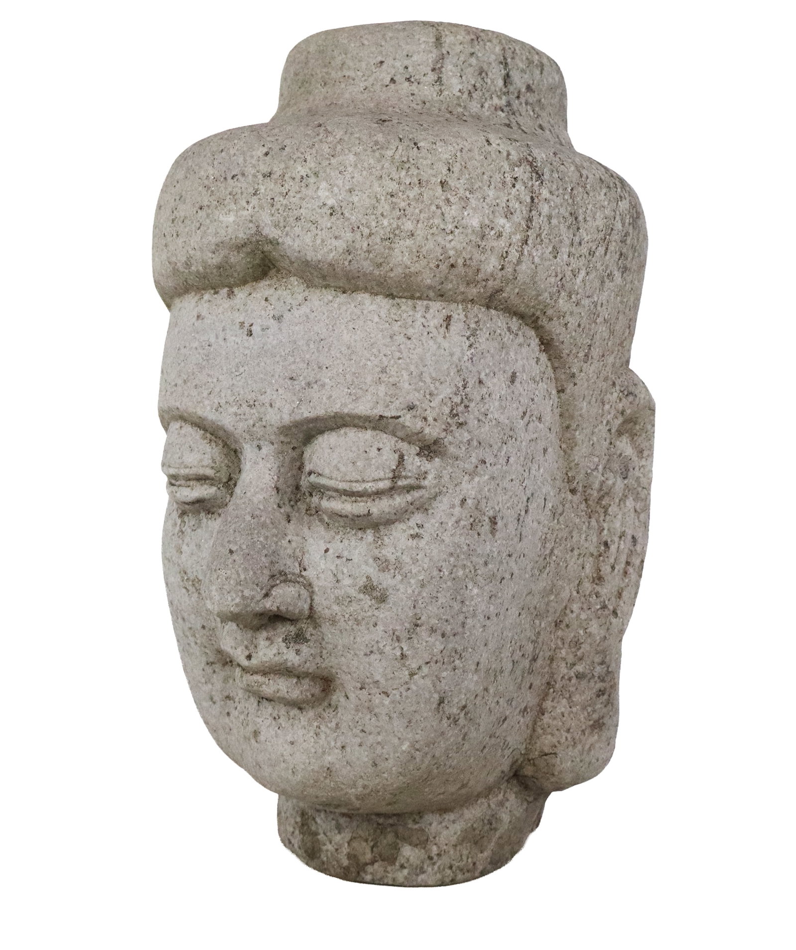 Carved Granite Buddha Head (1 of 10)
