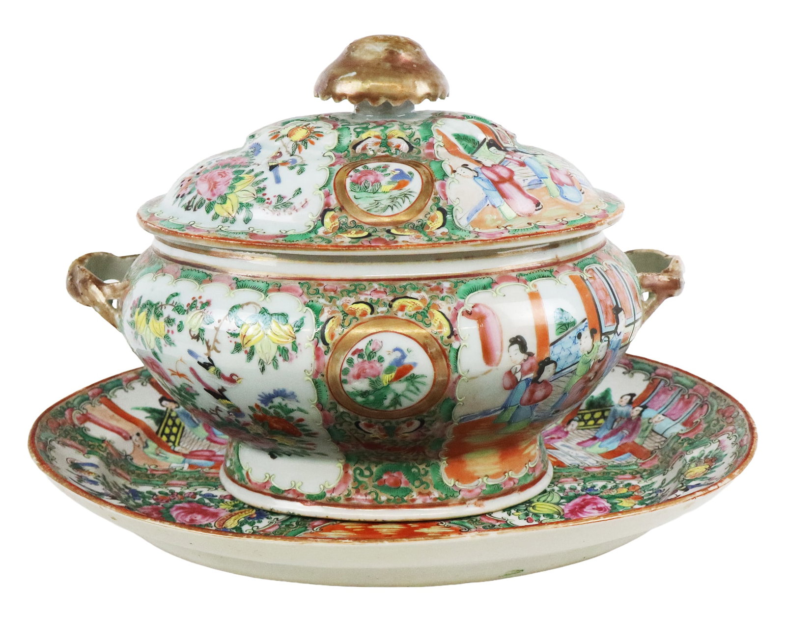 Chinese Rose Medallion Covered Tureen & Underplate (1 of 14)