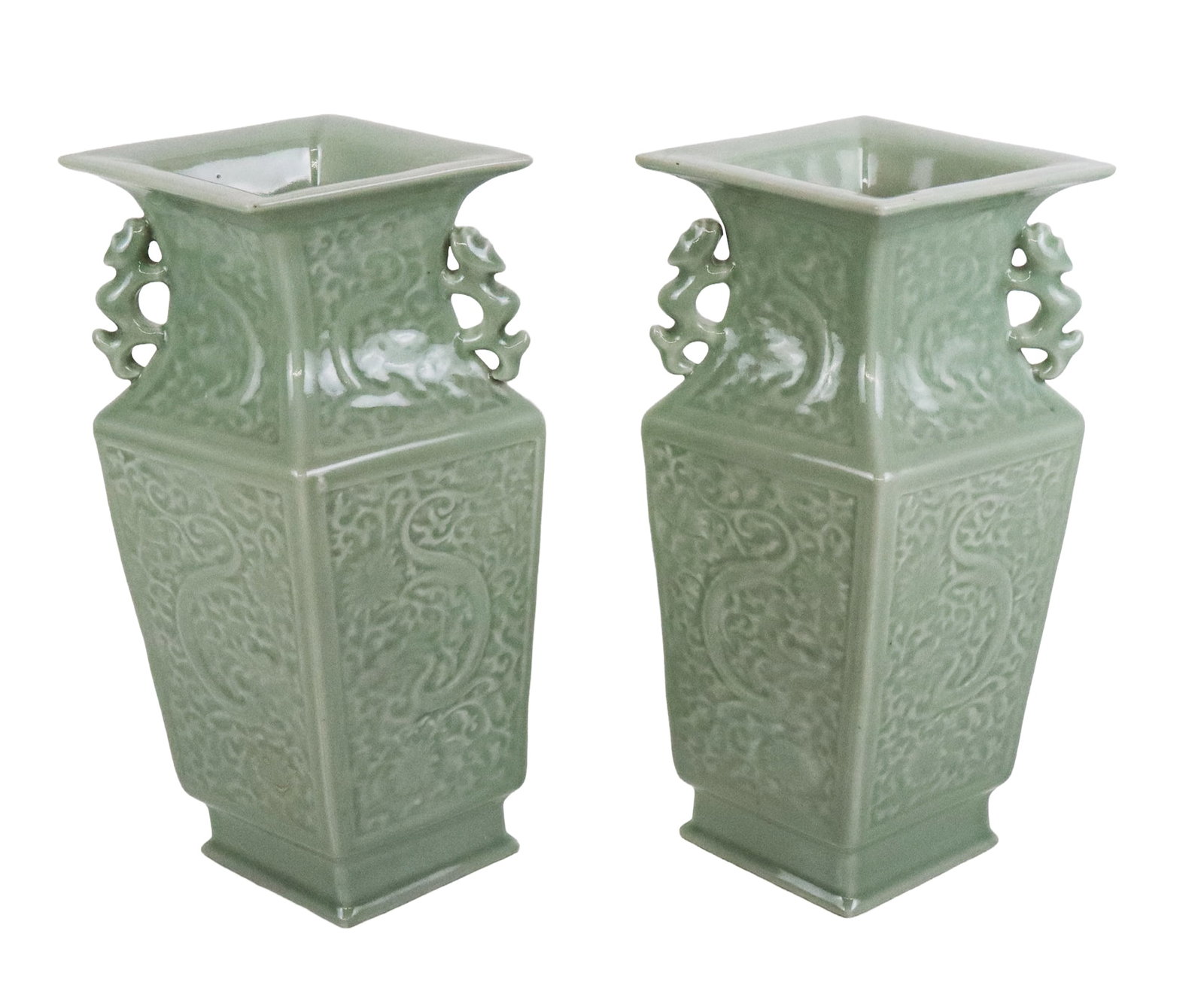 Pair of Chinese Celadon Vases (1 of 13)