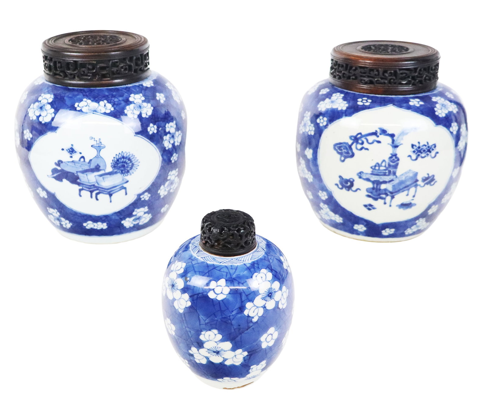 Three Chinese Blue and White Ginger Jars (1 of 19)