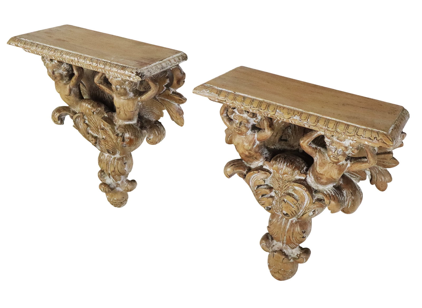 Two Carved Wood Bracket Appliques (1 of 14)