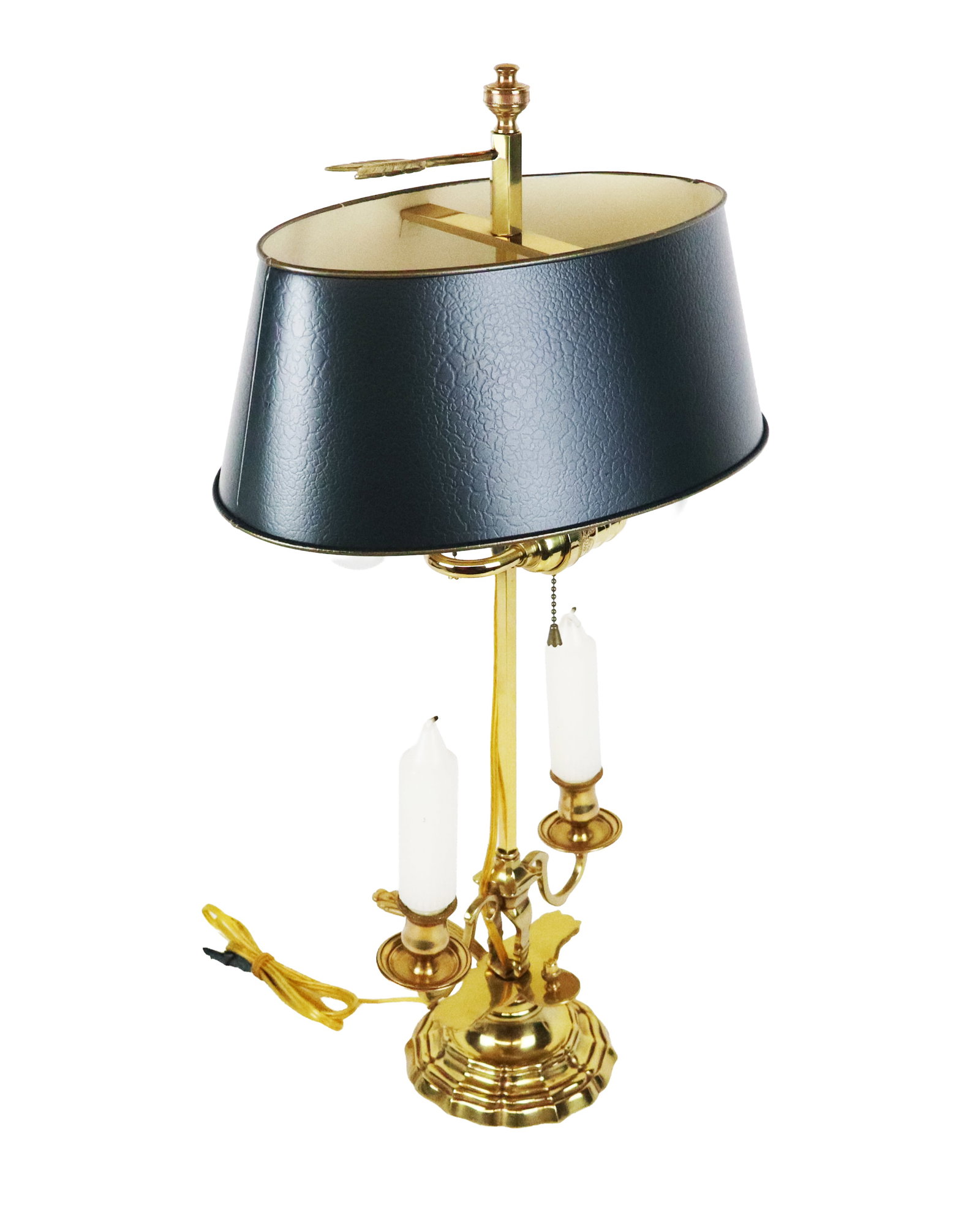 Brass and Painted Metal Bouillotte Lamp (1 of 13)