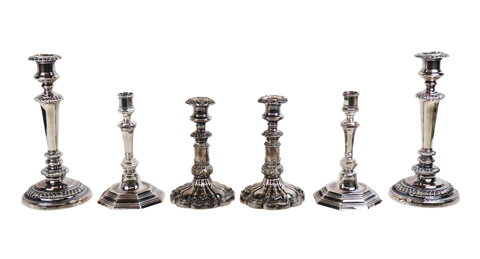 3 Pair of Silver Plate Candlesticks (1 of 15)