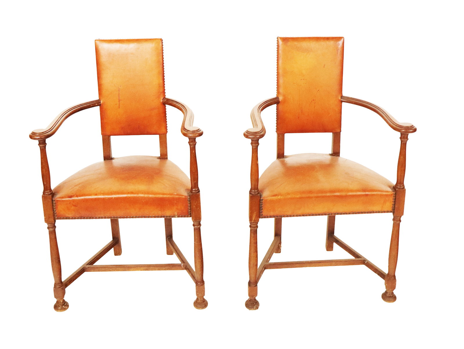 Pair or Leather Upholstered Armchairs (1 of 13)
