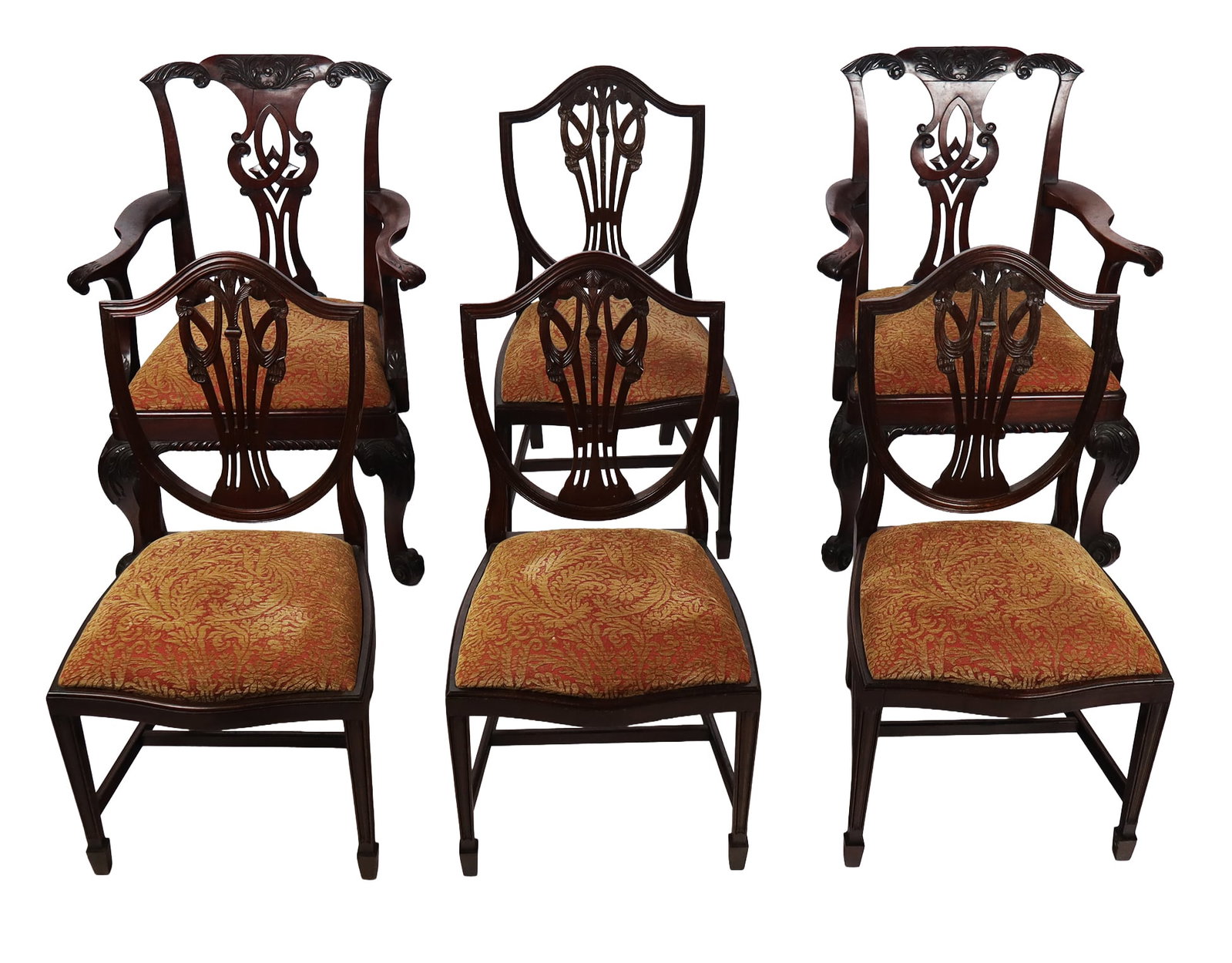 Six Chippendale Mahogany Dining Chairs (1 of 11)