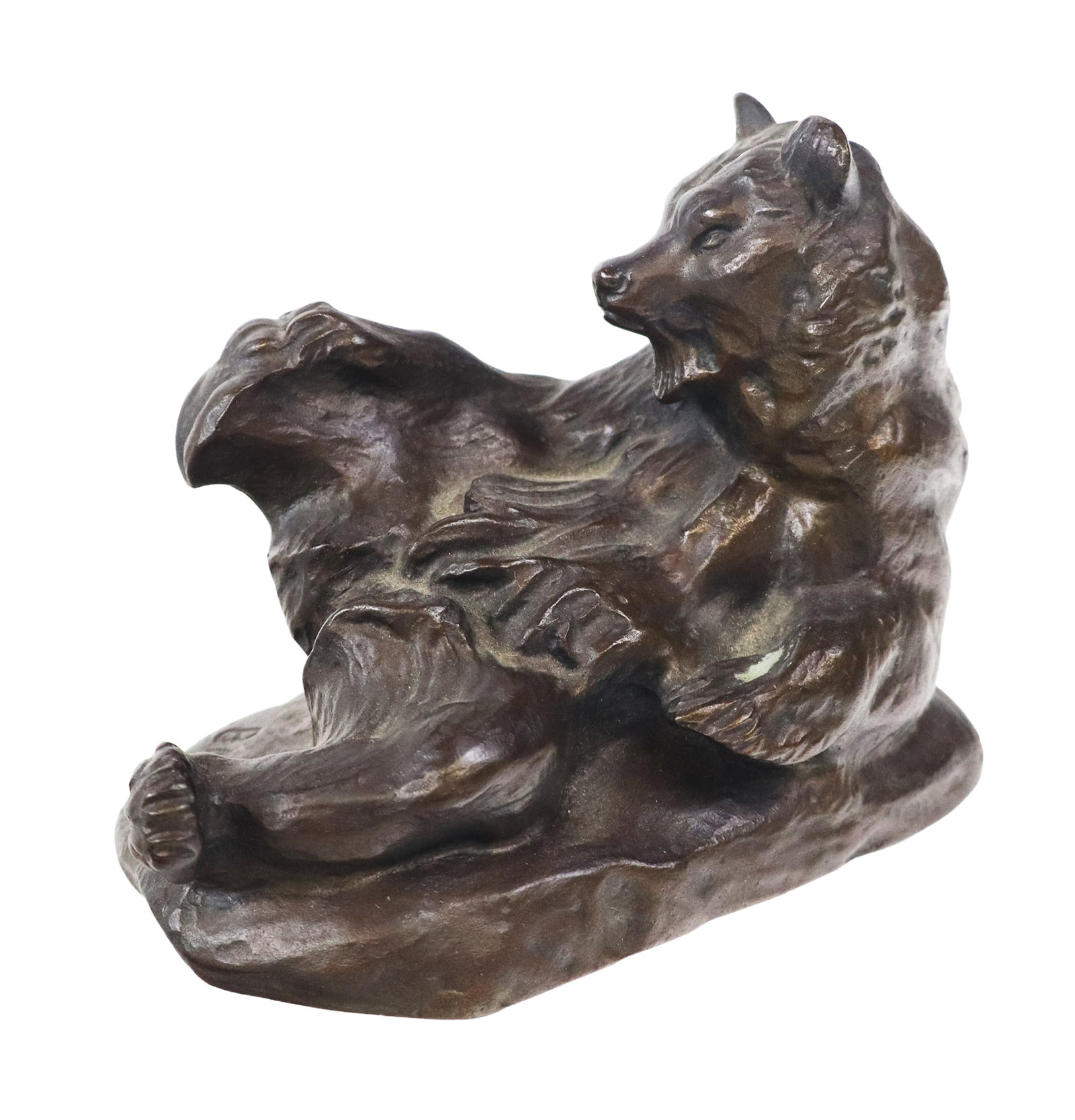 After Barye Bronze Bear: After Antoine-Louis Barye (1795-1875) bronze bear, marked Barye to one side. [4" H x 6" W x 3.25" D]. Condition is good.