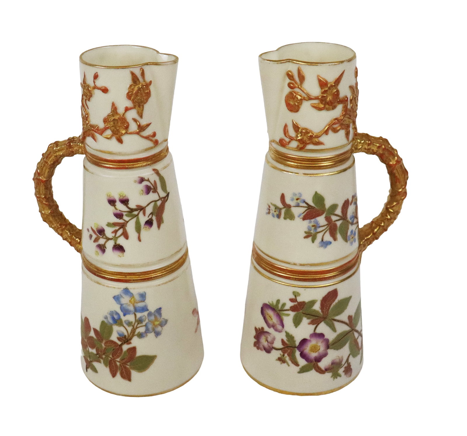 Royal Worcester Pair of Blush Ivory Porcelain Ewer (1 of 10)