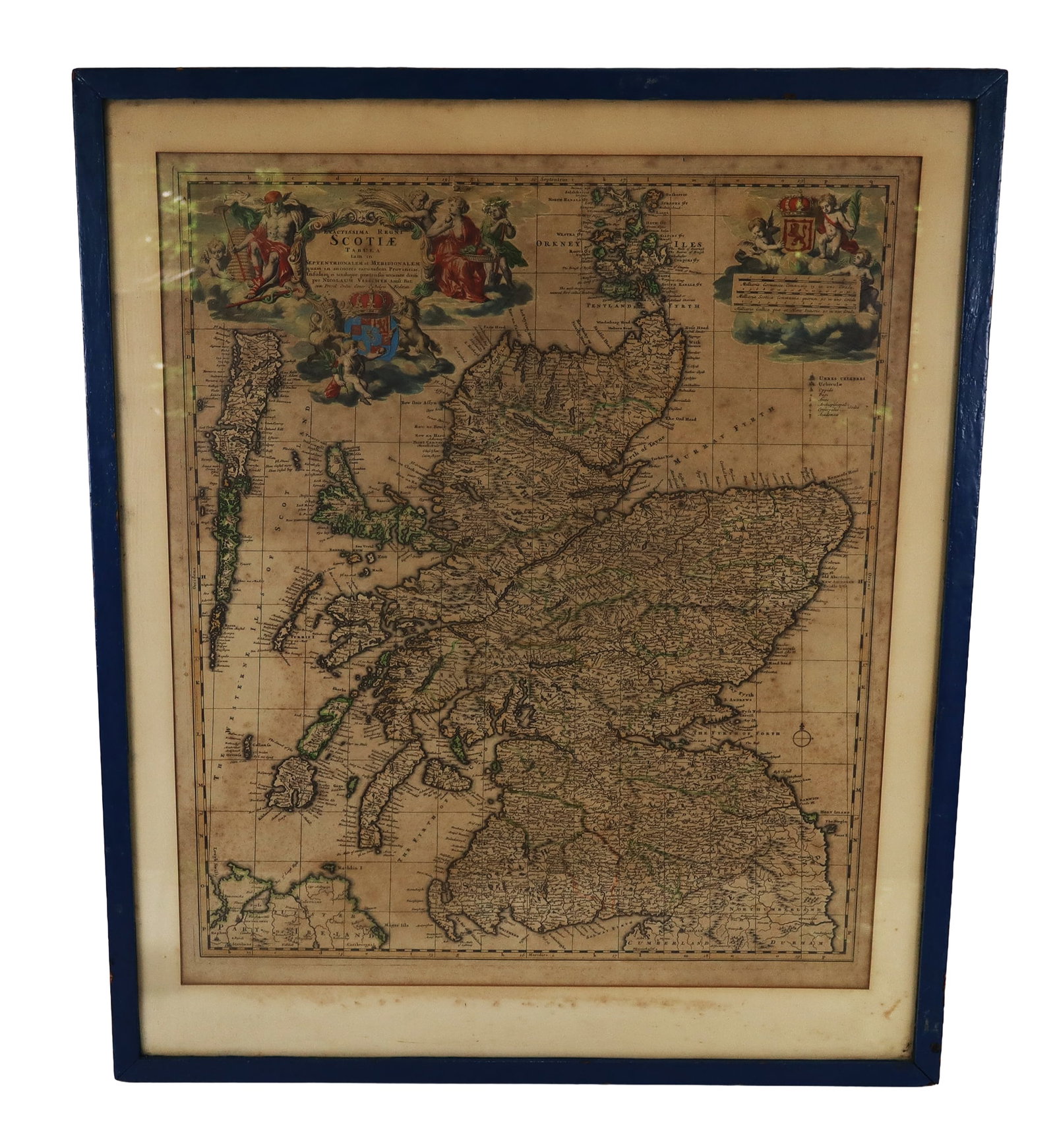 Engraved Pictorial Map of Scotland, After Visscher (1 of 14)