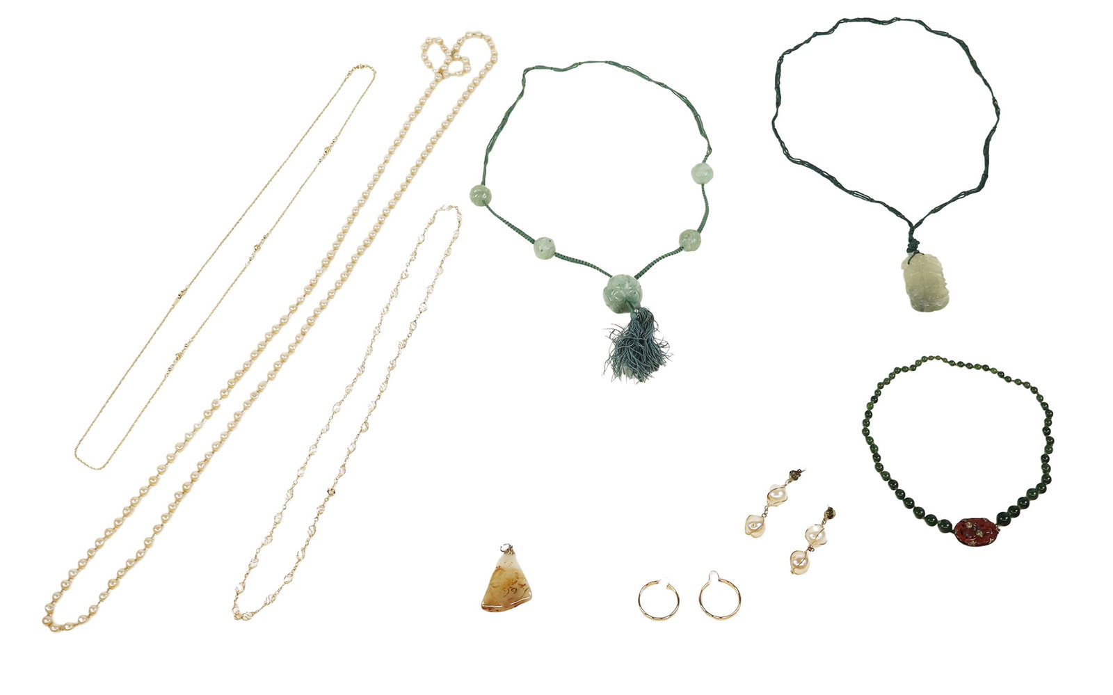 Group of Agate, Nephrite and Costume Jewelry, 12 (1 of 20)