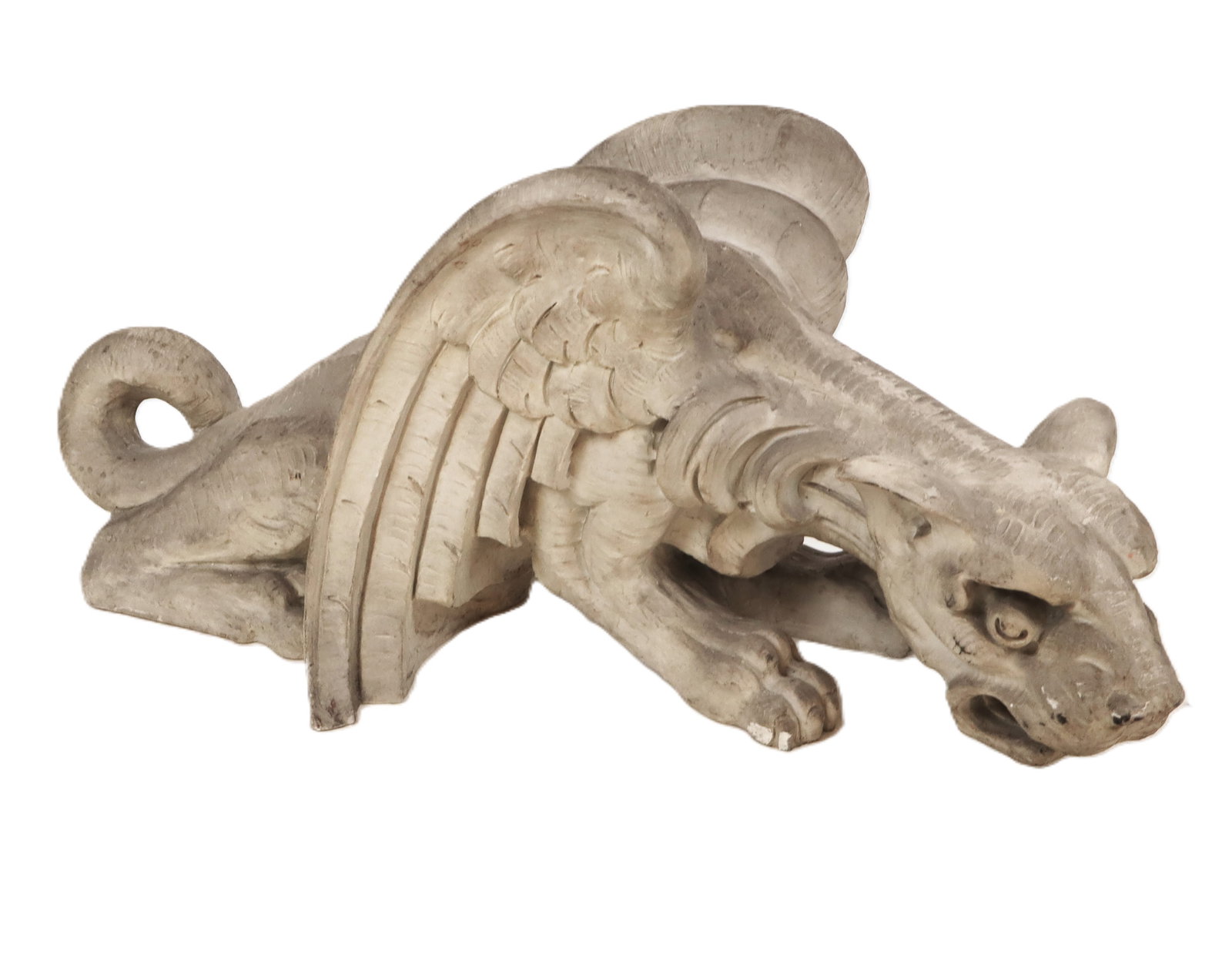 Composite Sculpture of a Grotesque: Sculpture of a grotesque, 19th century, in composite with faux-stone finish. [13" H x 28" W x 12" D]. Condition is good. From the esteemed collection of Neil Zukerman former owner CFM Gallery.