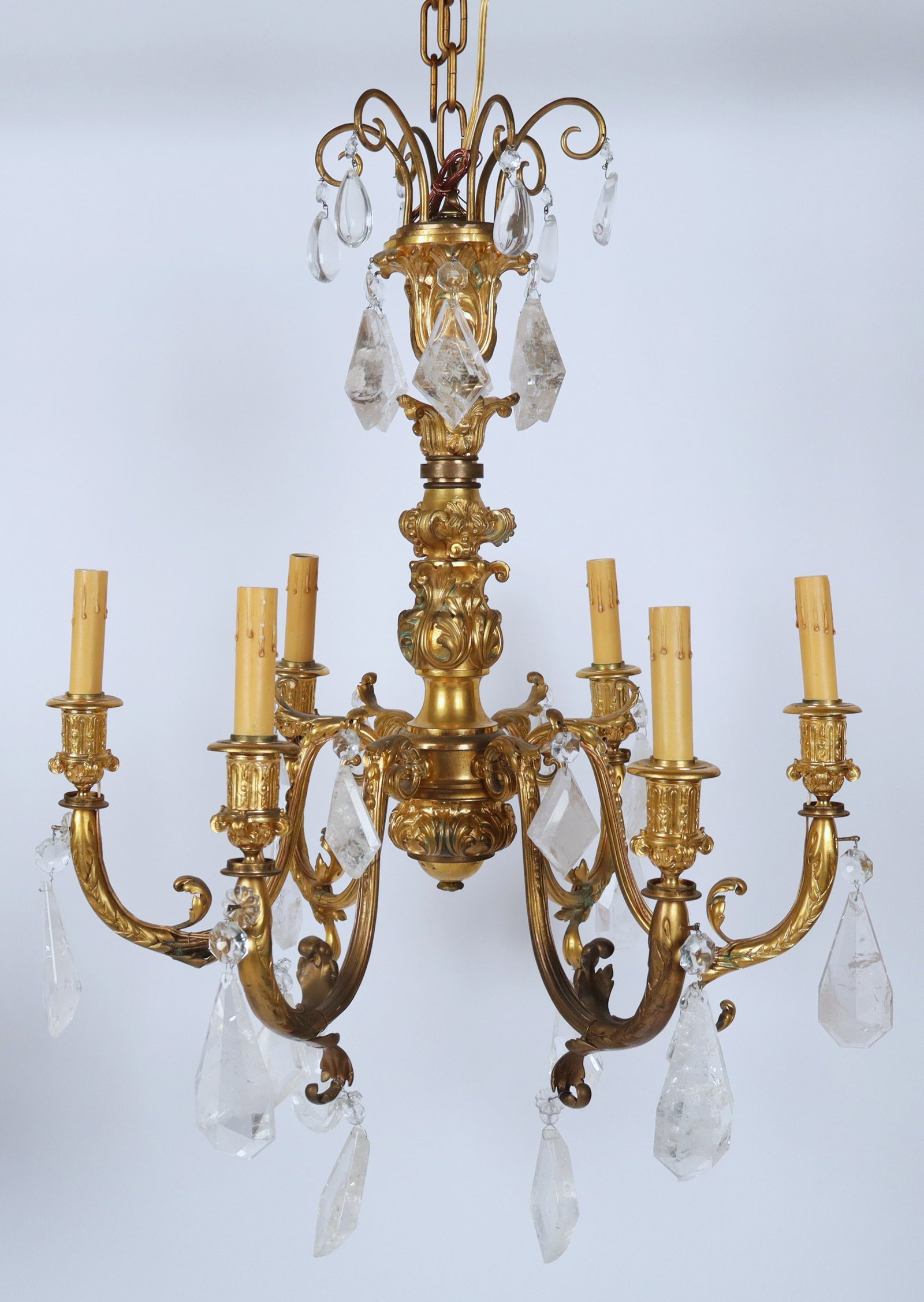 Louis XV Bronze Dore and Rock Crystal Chandelier (1 of 10)