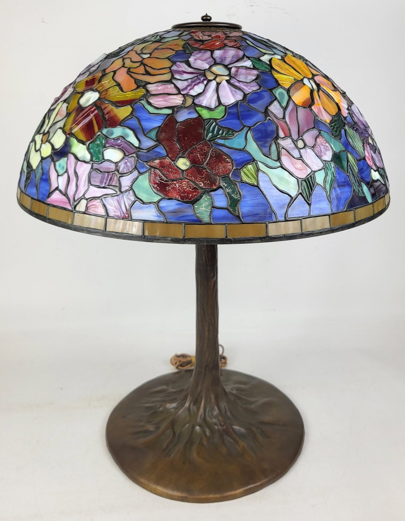 Bronze and Stained Glass Lamp After Tiffany (1 of 20)