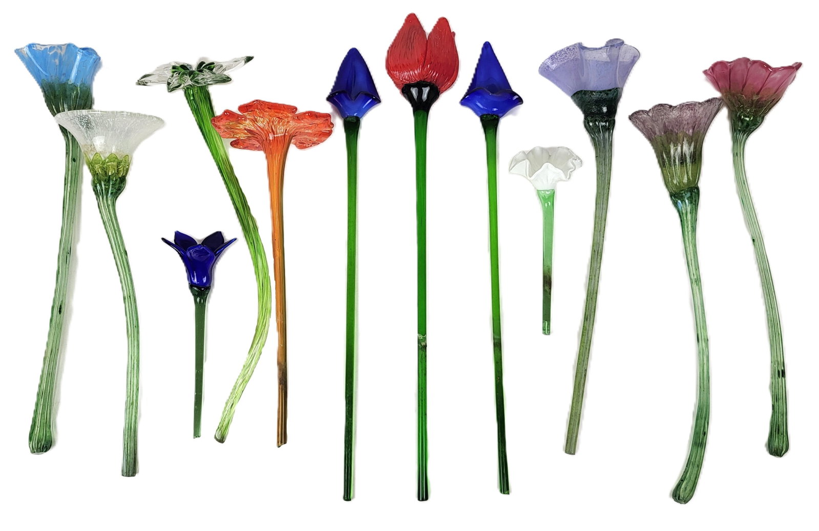 Bouquet of Hand Blown Art Glass Flowers, 12 (1 of 19)