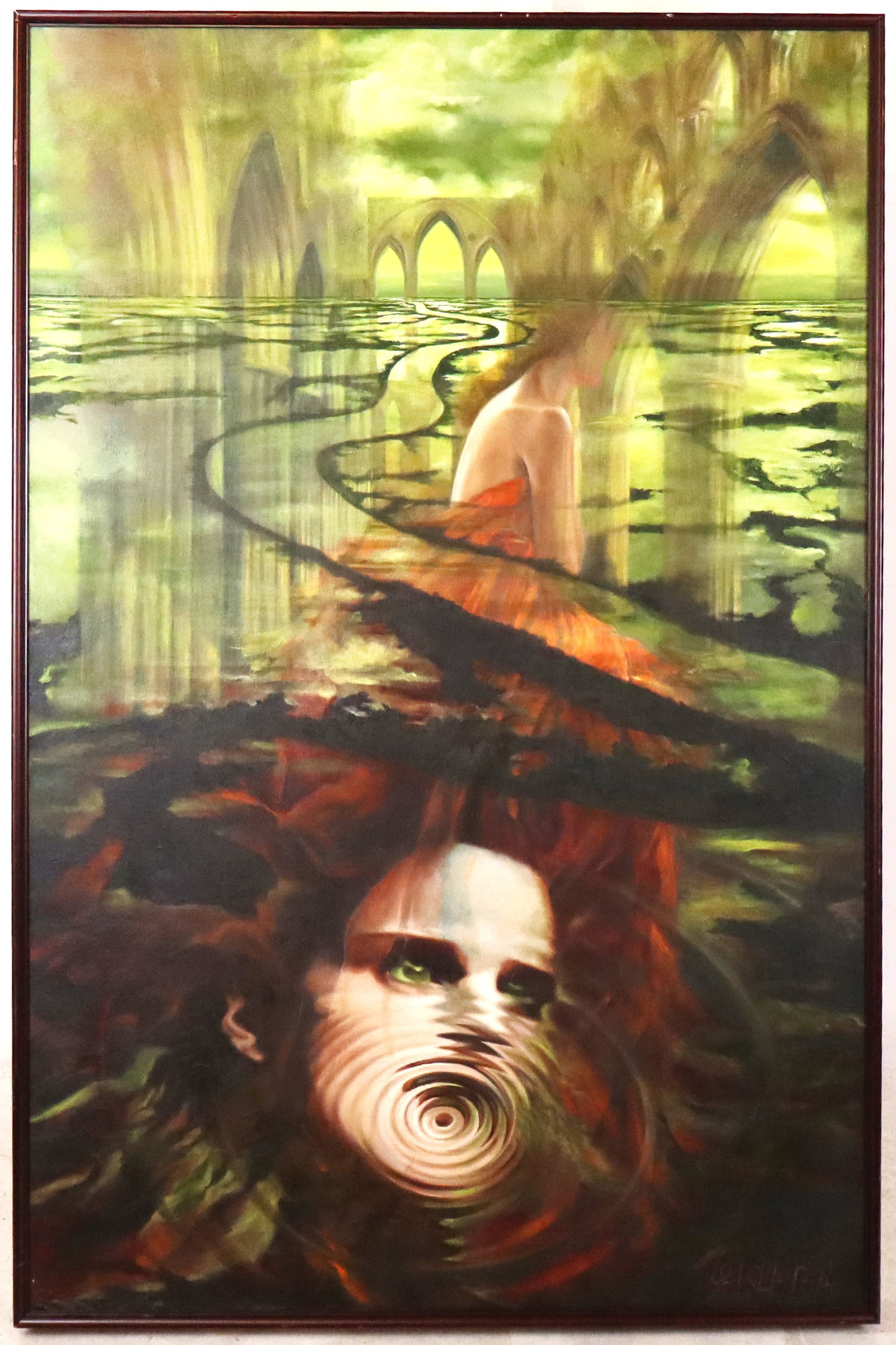 Klara TAMAS "Trans Altar" Oil on Canvas: Kara Tamas (American/Romanian, b. 1946) "Trans Altar" oil on canvas, 1997, signed Klara with date to lower right, and with label to verso, in a frame; the artist currently has works in the MoMA collec