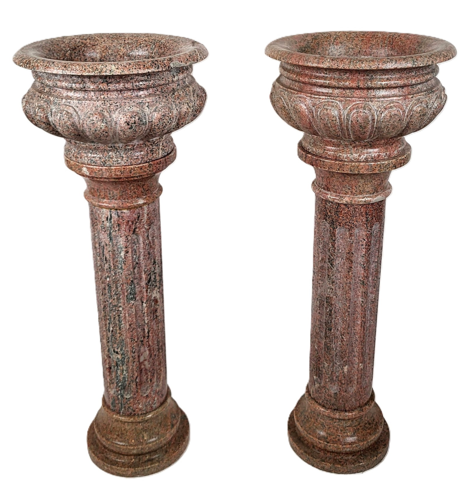Pair of Feldspar Granite Jardinieres on Stands (1 of 18)