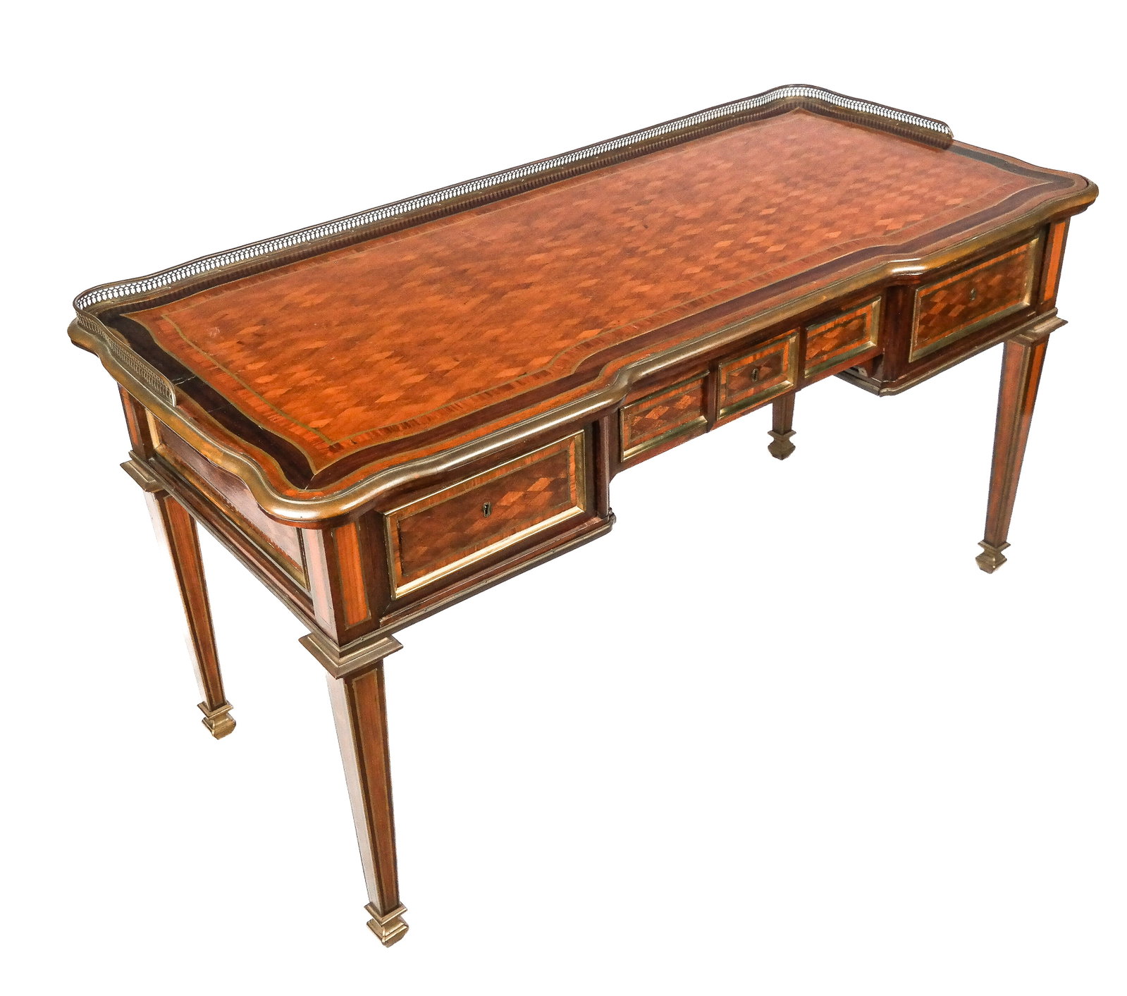 Louis XVI Satinwood Bureau Plat Desk (1 of 11)