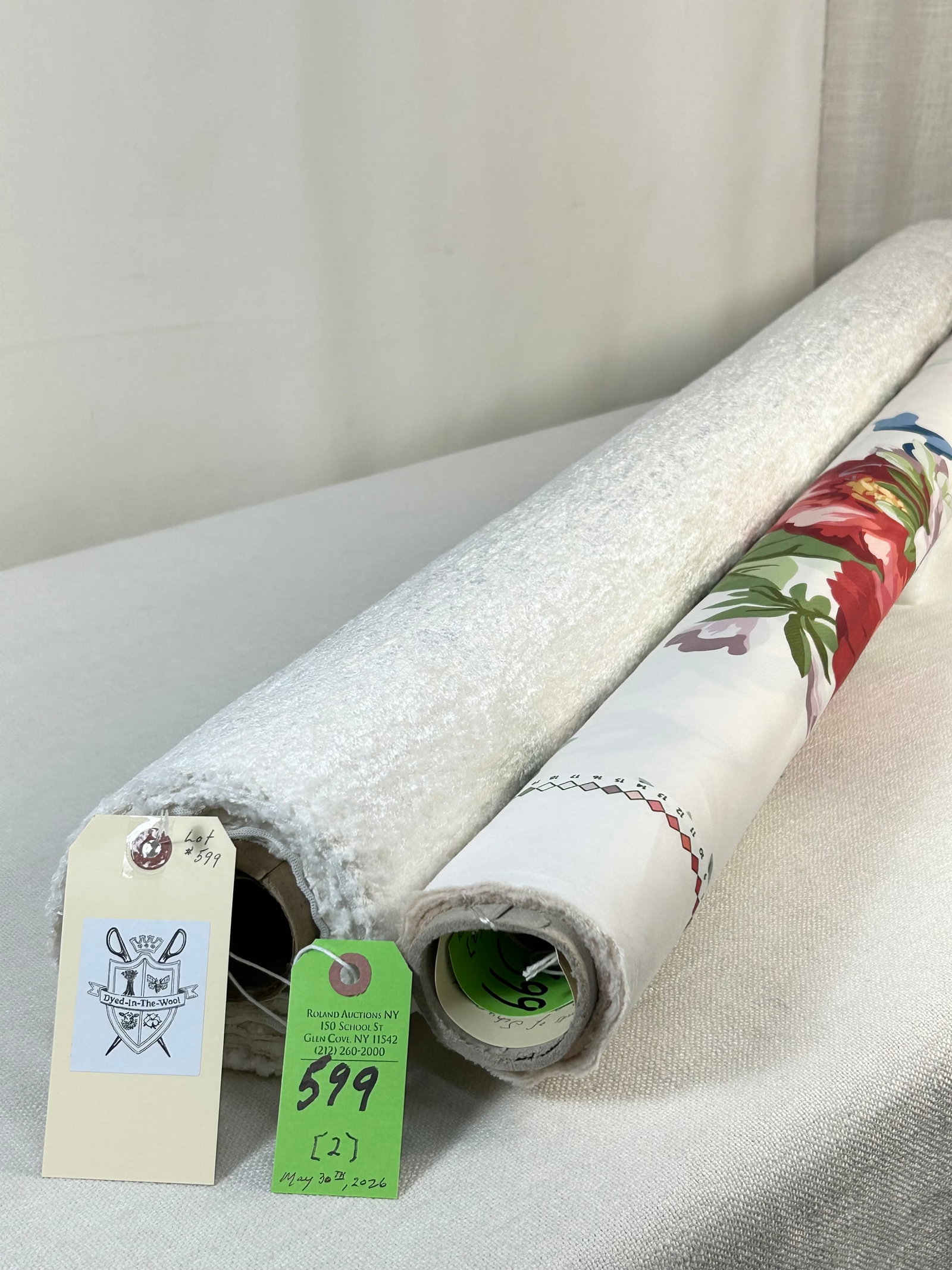 Schumacher Floral Print And Glant Chenille Fabric (1 of 8)