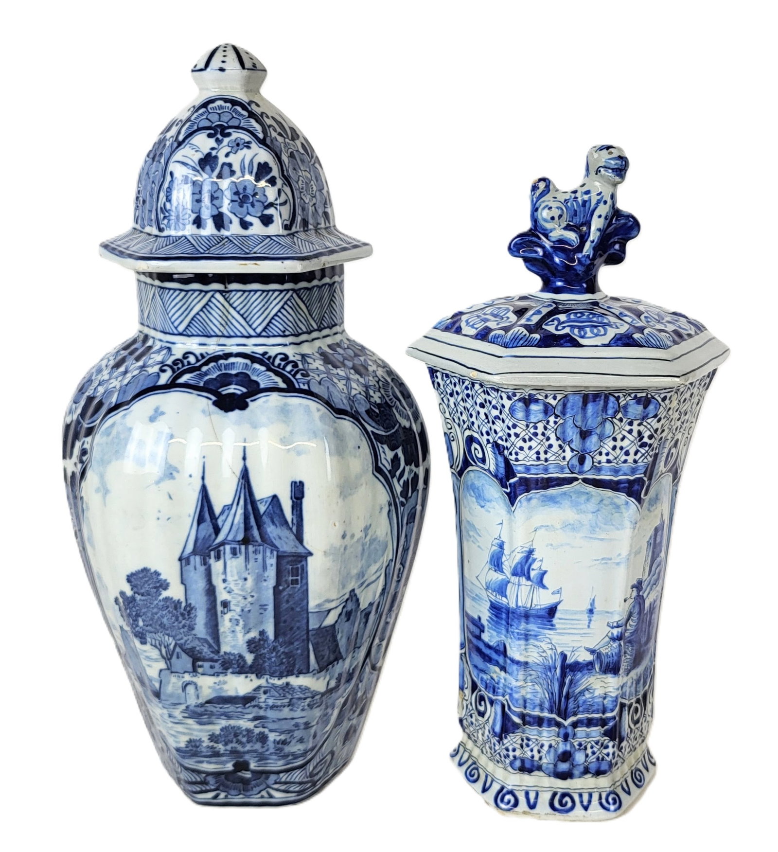 Two Delft Faience Porcelain Covered Jars (1 of 20)
