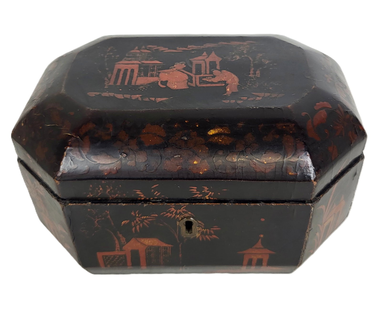 Chinoserie Papier Mache Tea Caddy (1 of 15)