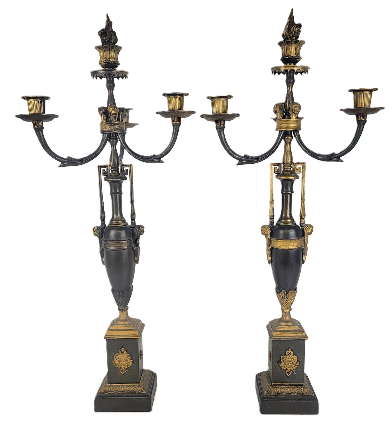 Pair of French Empire Brass Candelabra (1 of 12)