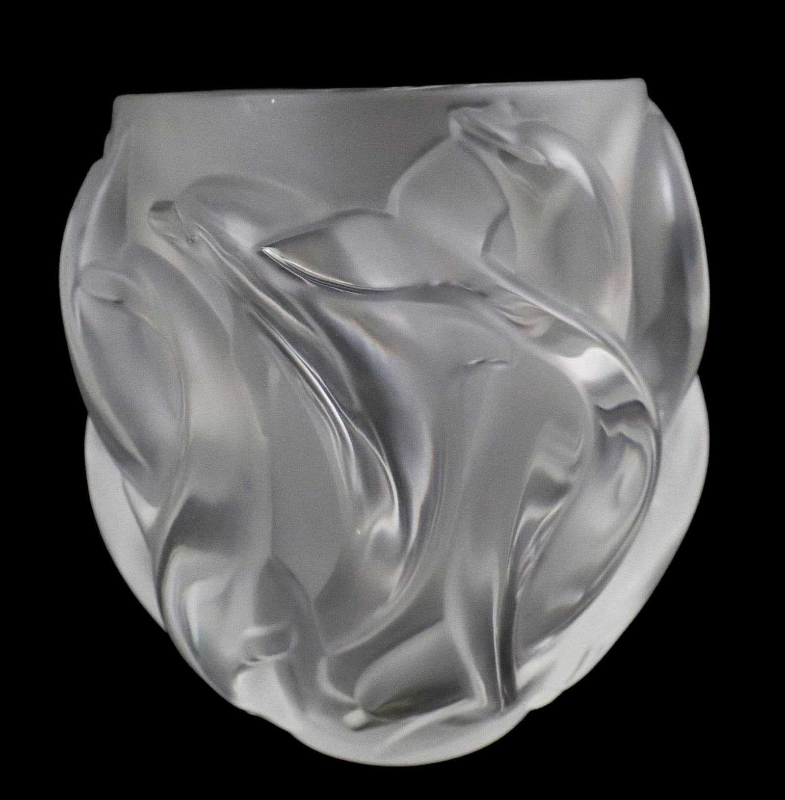 Lalique "Dauphins" Satin Crystal Vase (1 of 10)