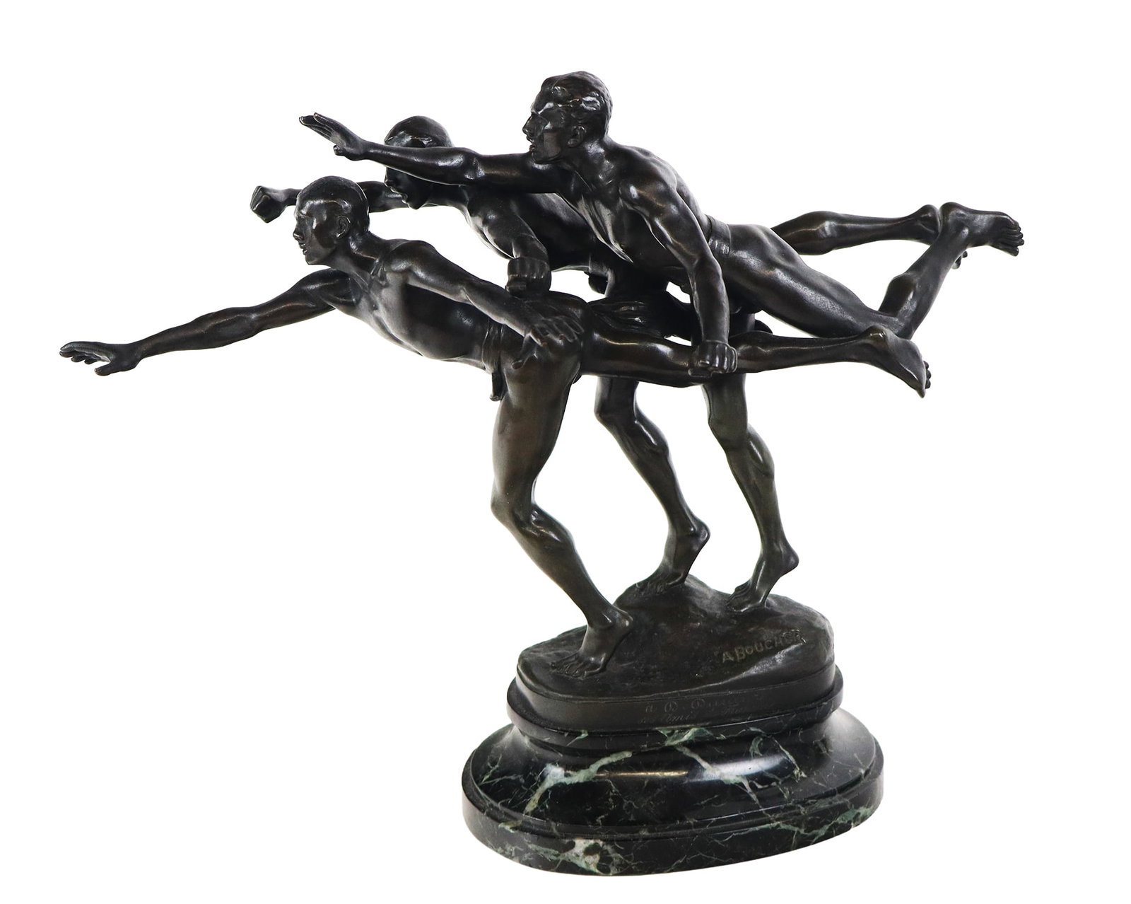 Alfred BOUCHER Figural Bronze on Marble (1 of 13)