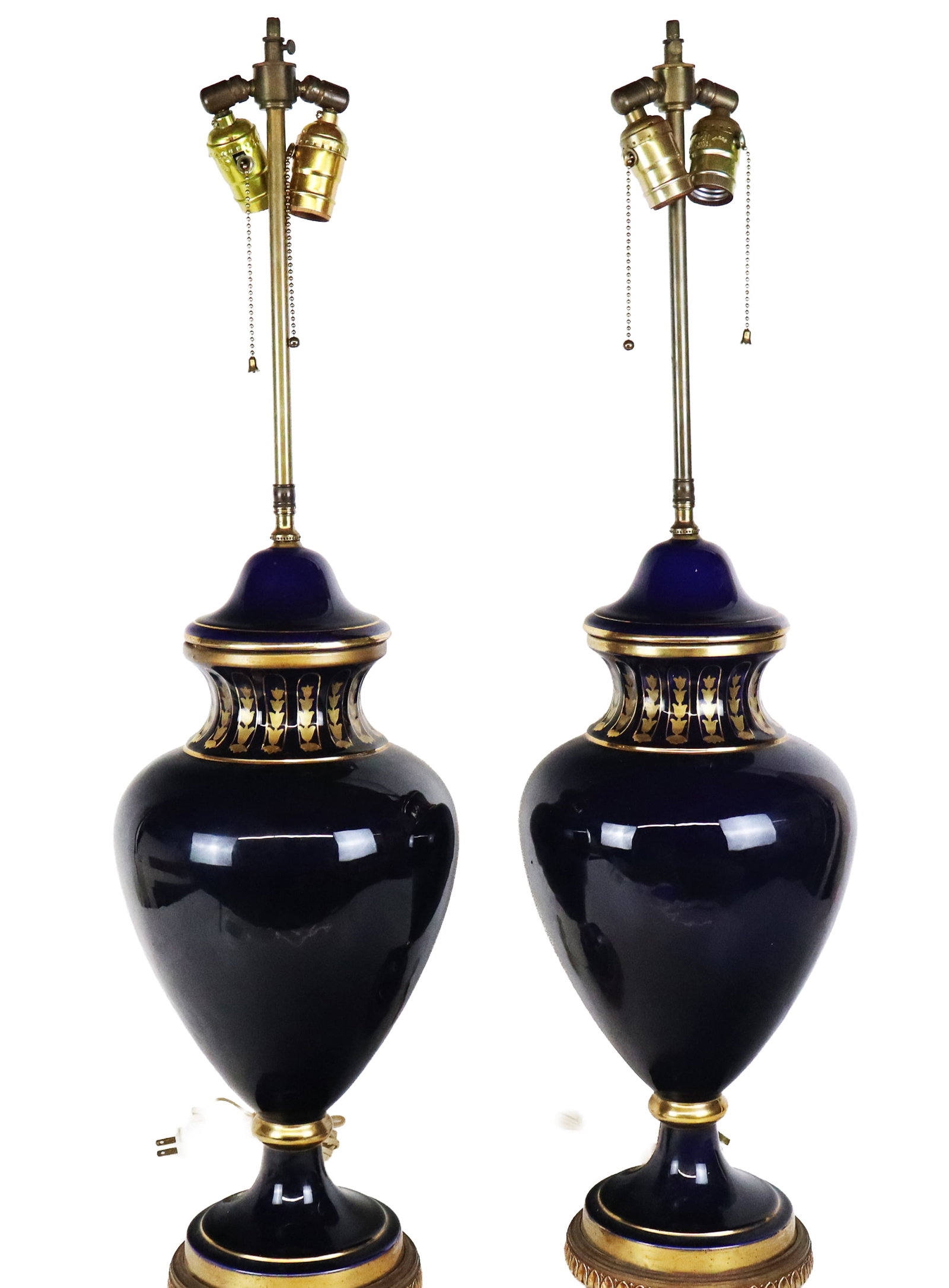 Pair of Cobalt Urns as Lamps (1 of 14)