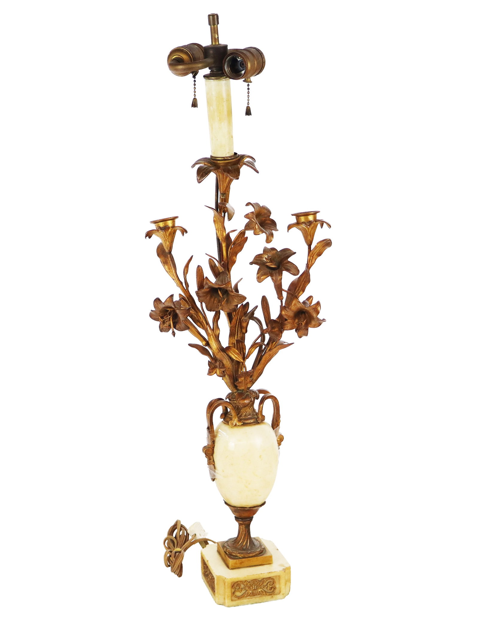 Louis XV Bronze and Alabaster Lamp (1 of 14)