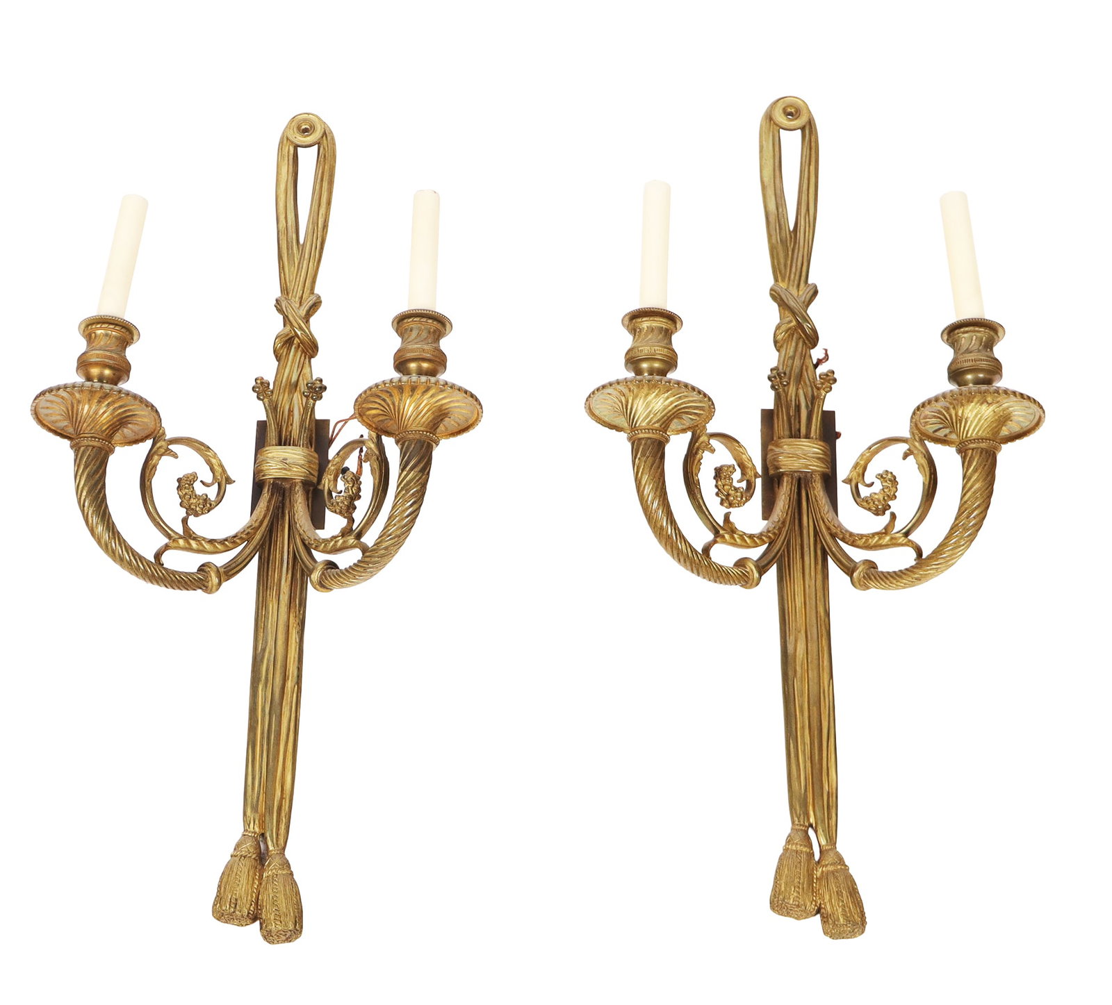 Louis XVI Gilt Sconces, Pair (1 of 11)