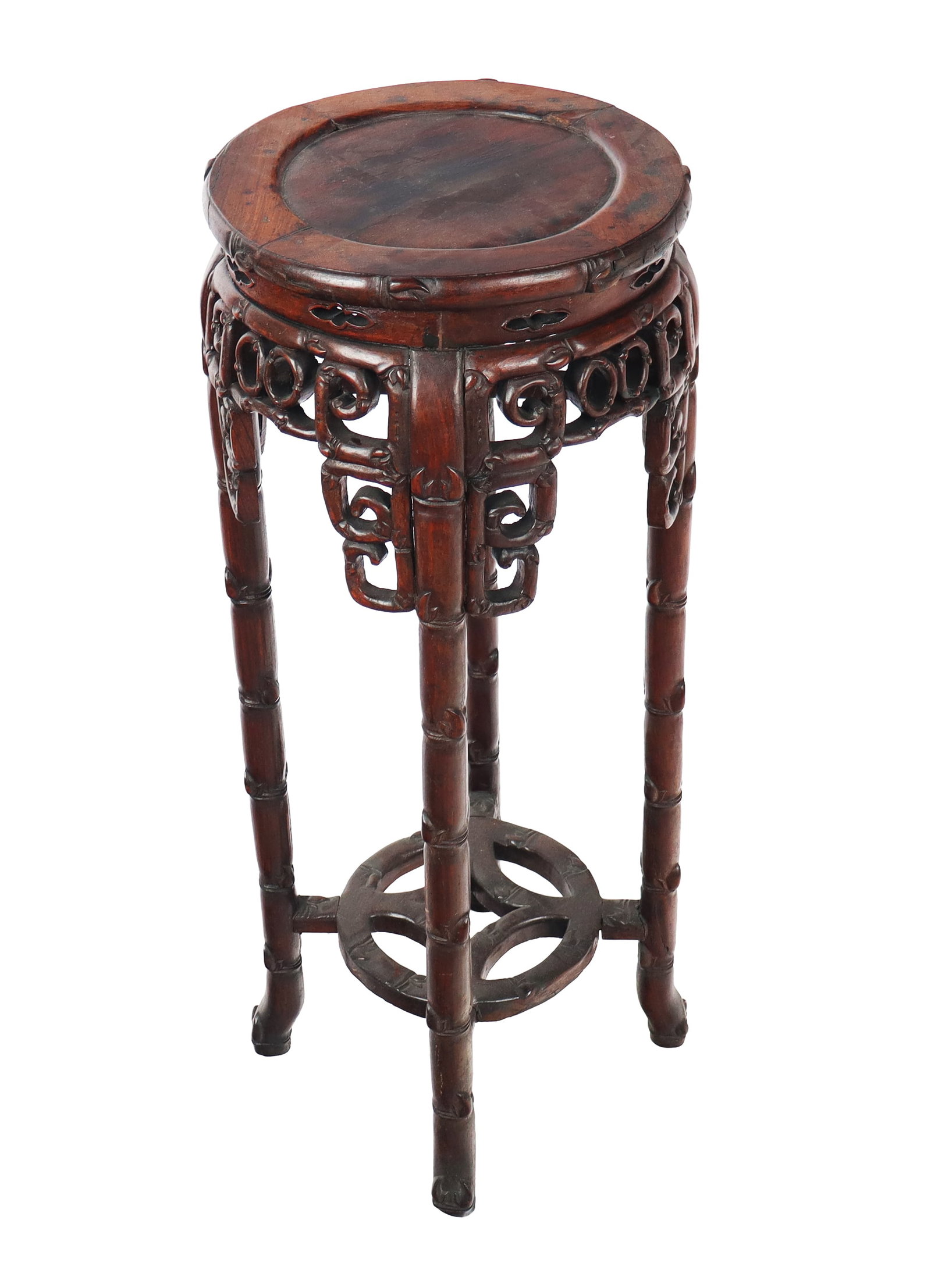 Chinese Carved Rosewood Pedestal (1 of 8)