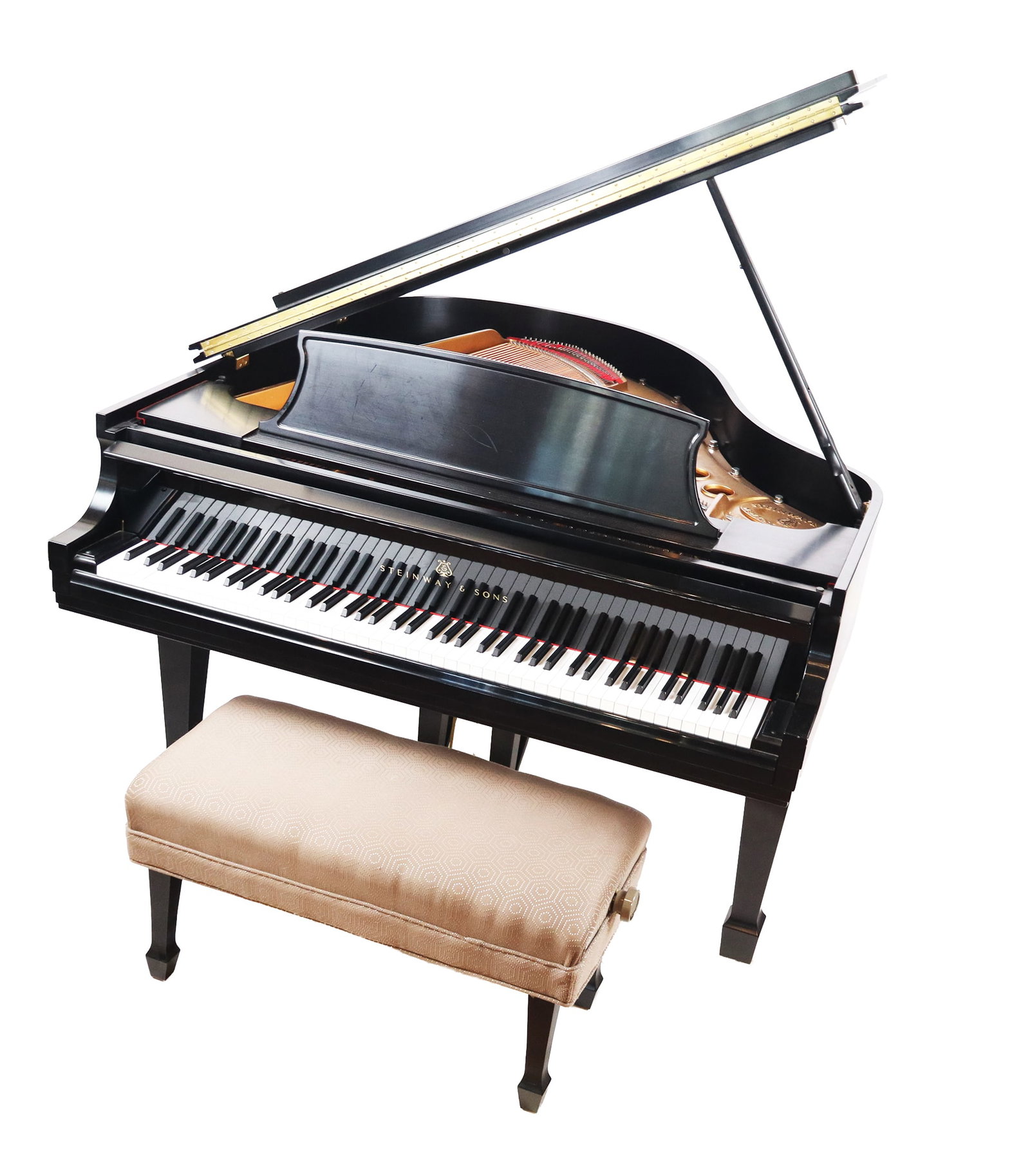 Steinway S Model Ebony Grand Piano and Stool (1 of 15)