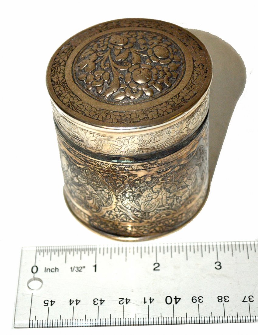 Middle Eastern Silvered Box: Middle Eastern silvered box.